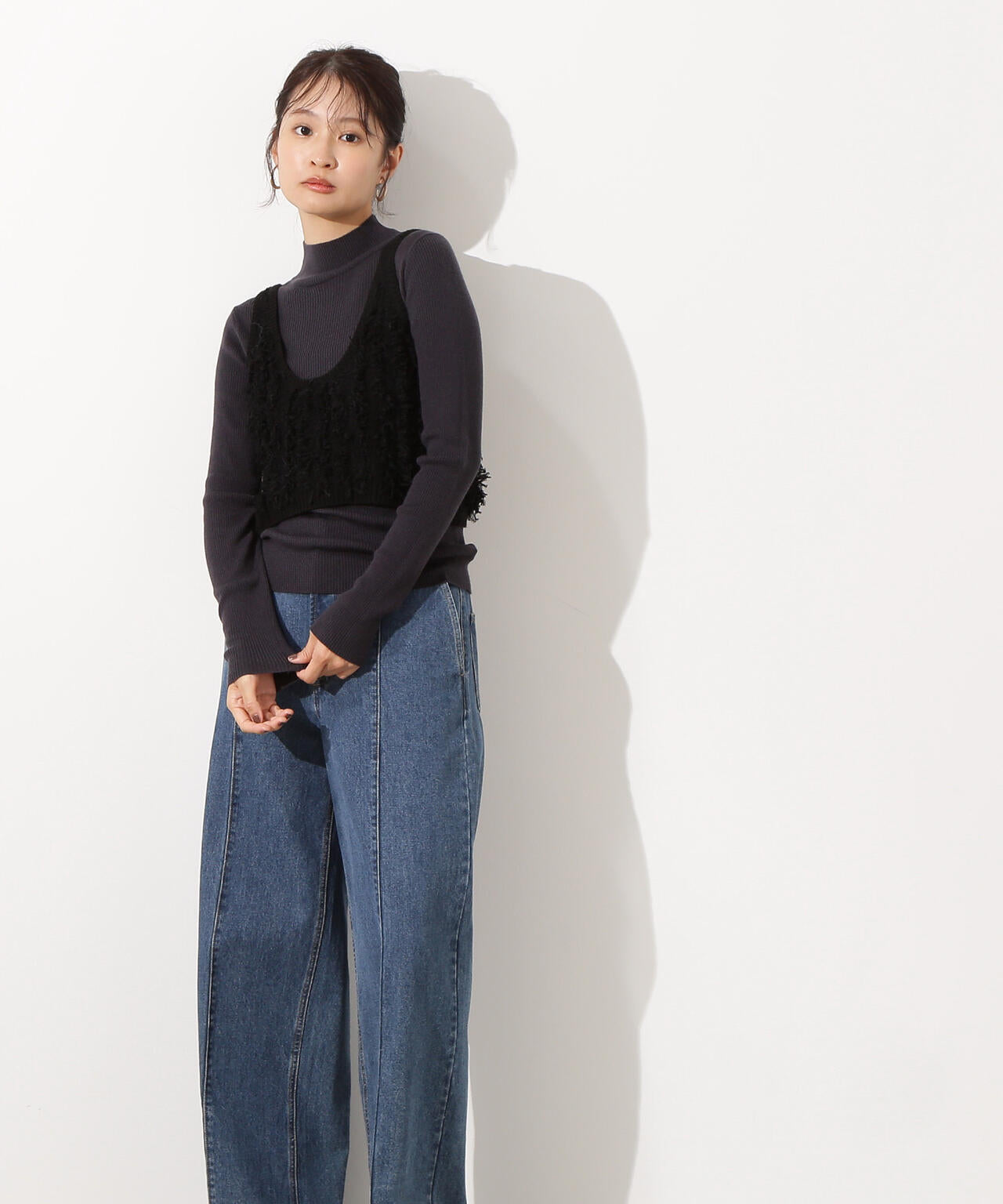 フリンジニットベストセット