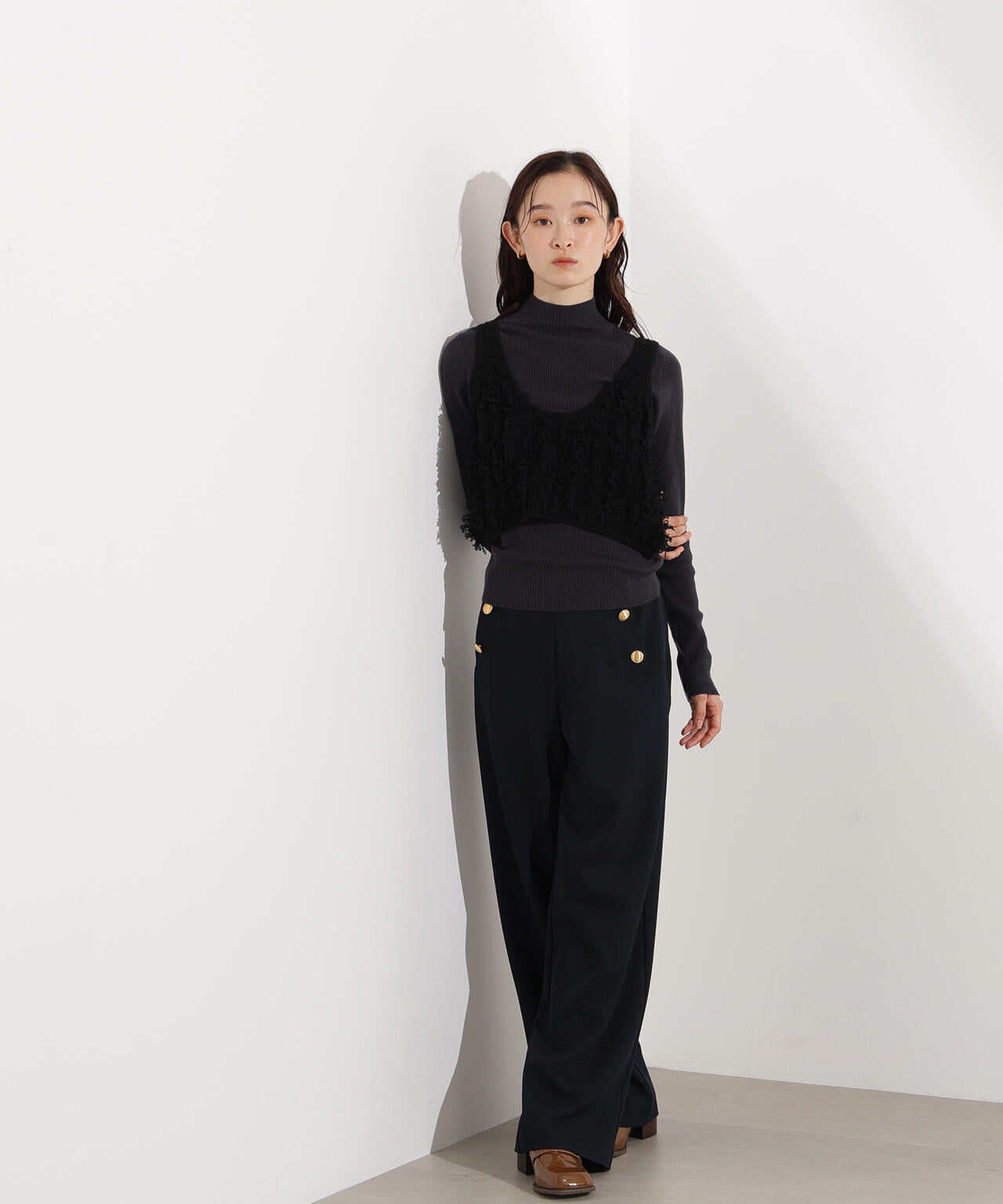 フリンジニットベストセット