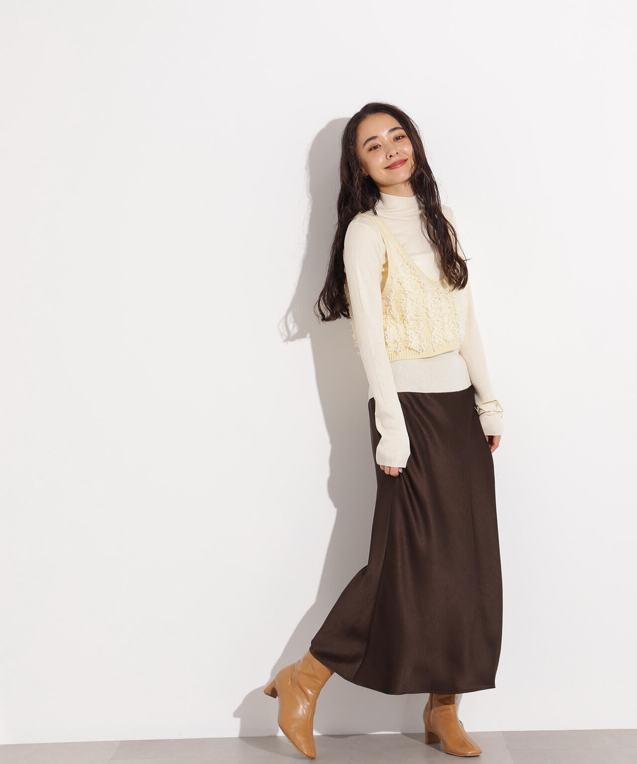 フリンジニットベストセット