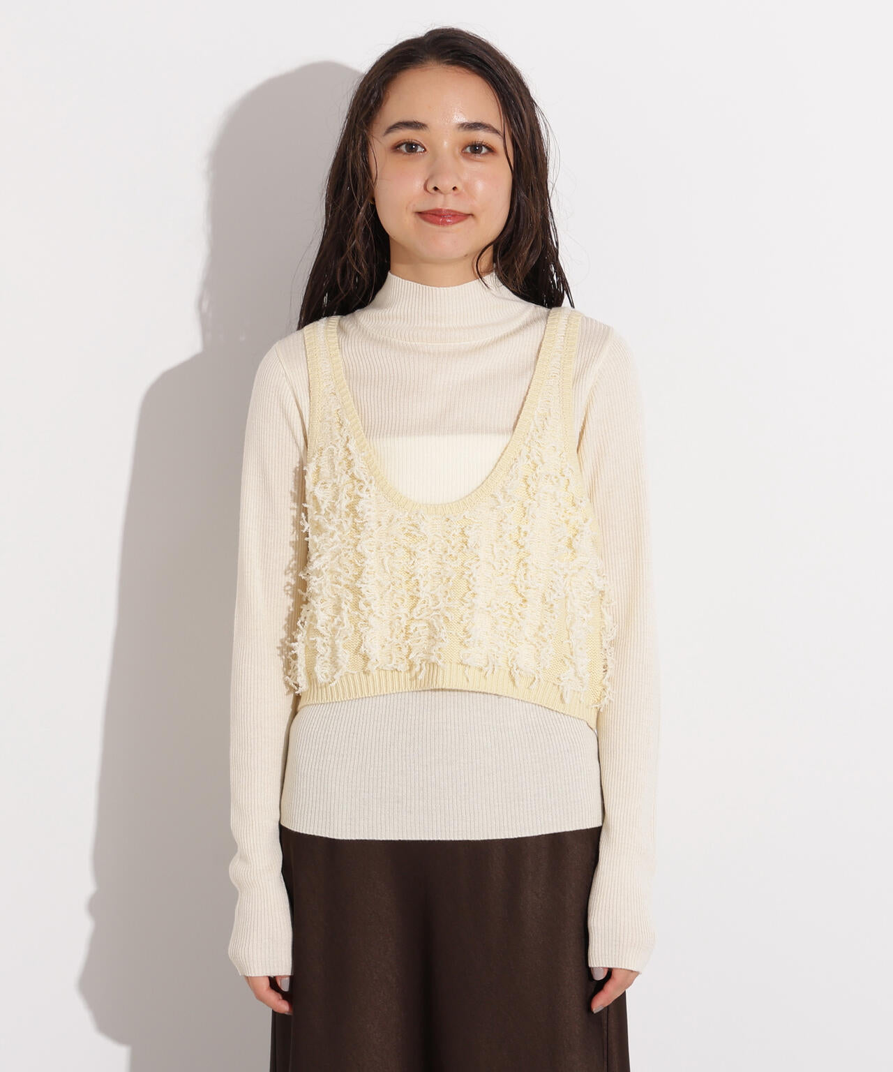 フリンジニットベストセット