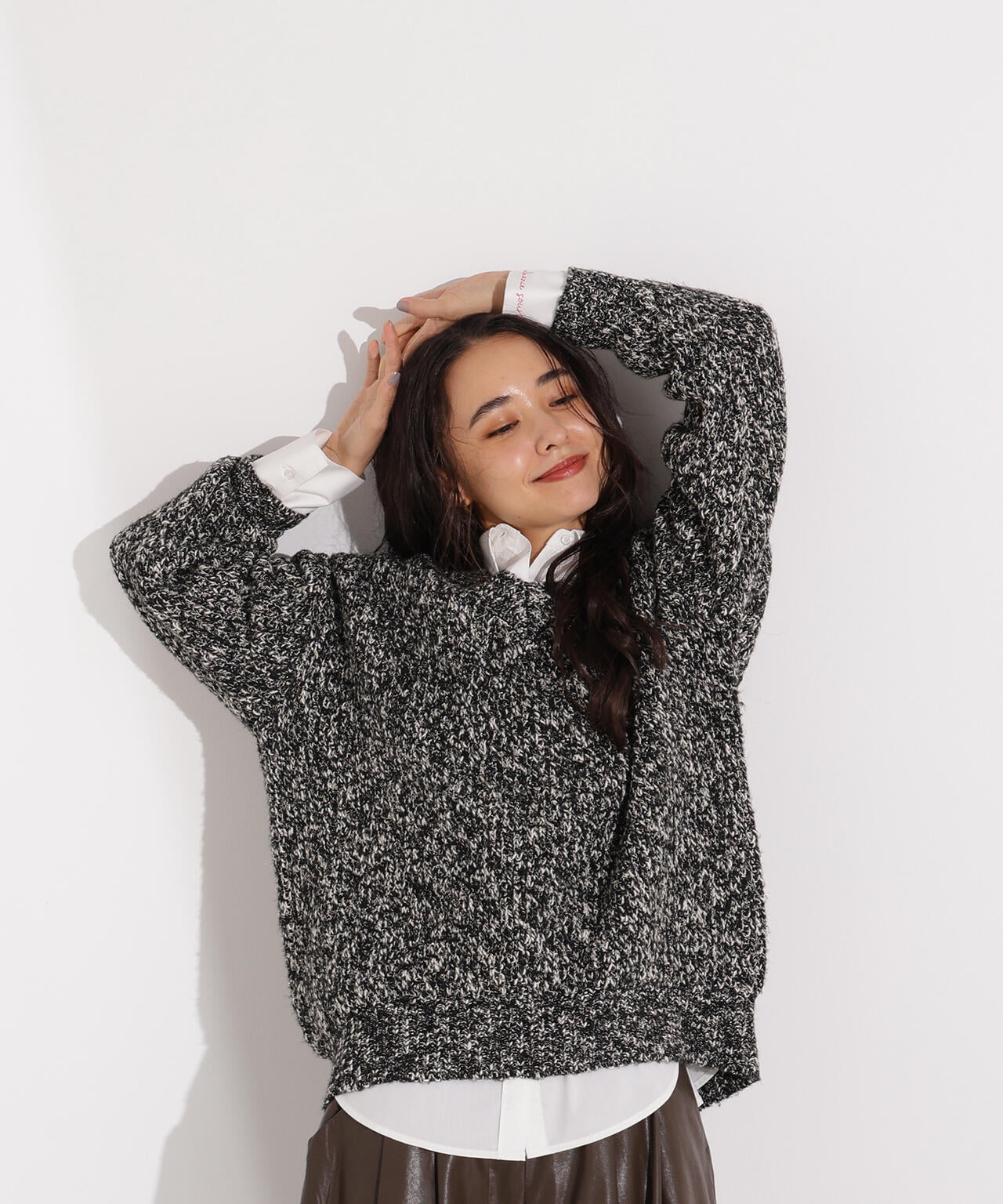 【岸本セシルさん着用】メランジVネックニット