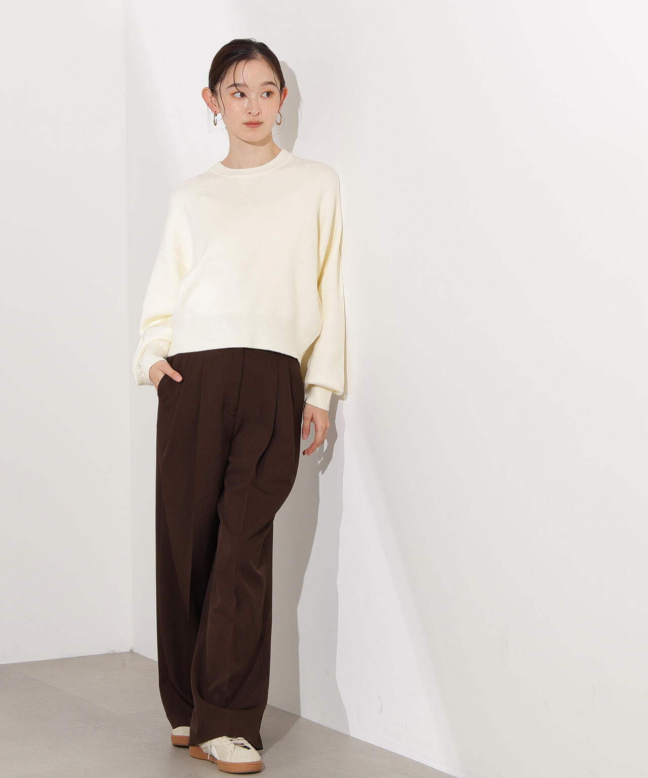 スウェットライクニットプルオーバー