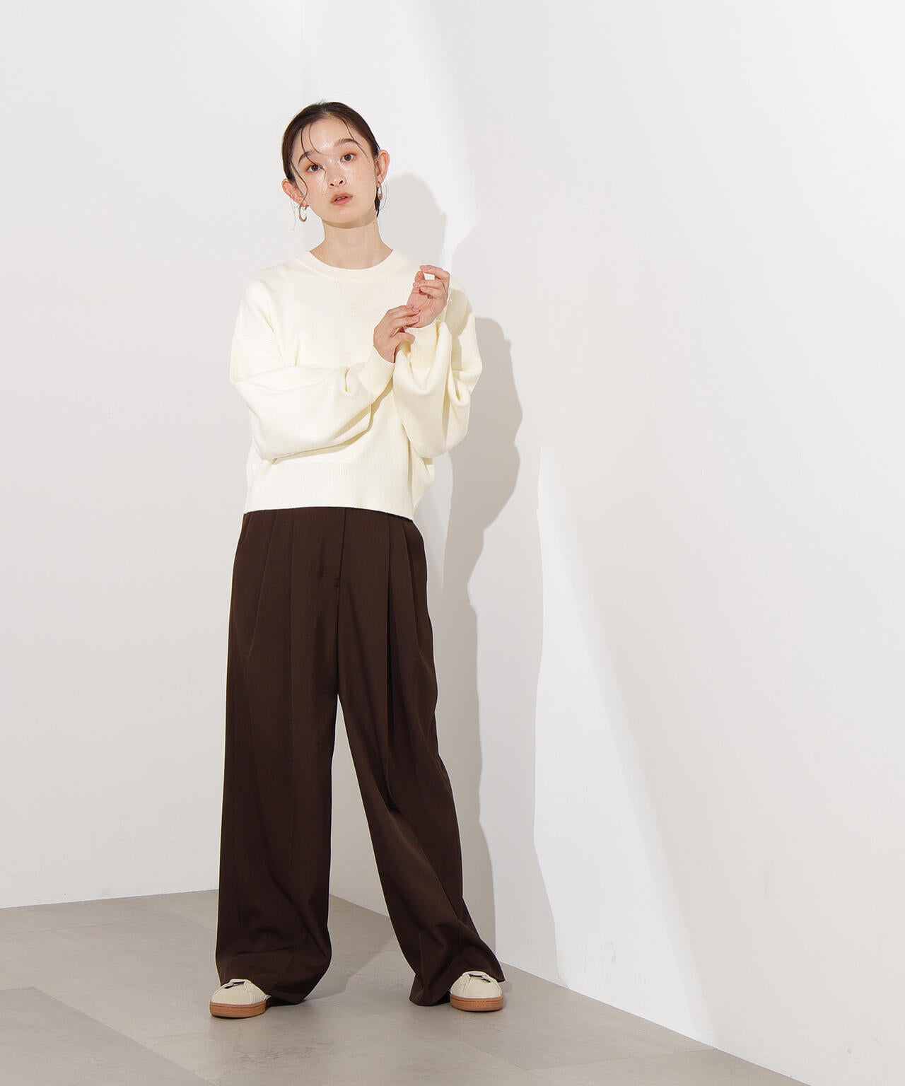 スウェットライクニットプルオーバー