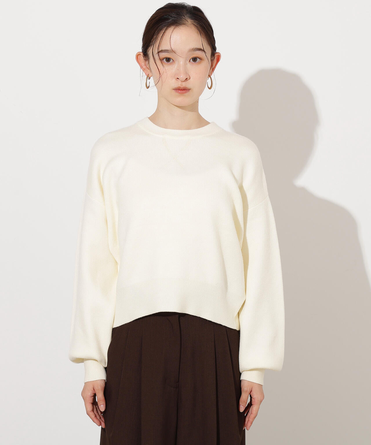 スウェットライクニットプルオーバー