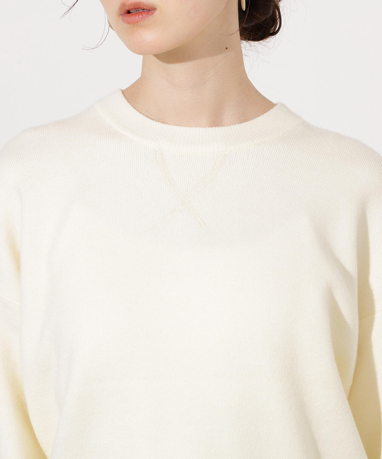 スウェットライクニットプルオーバー