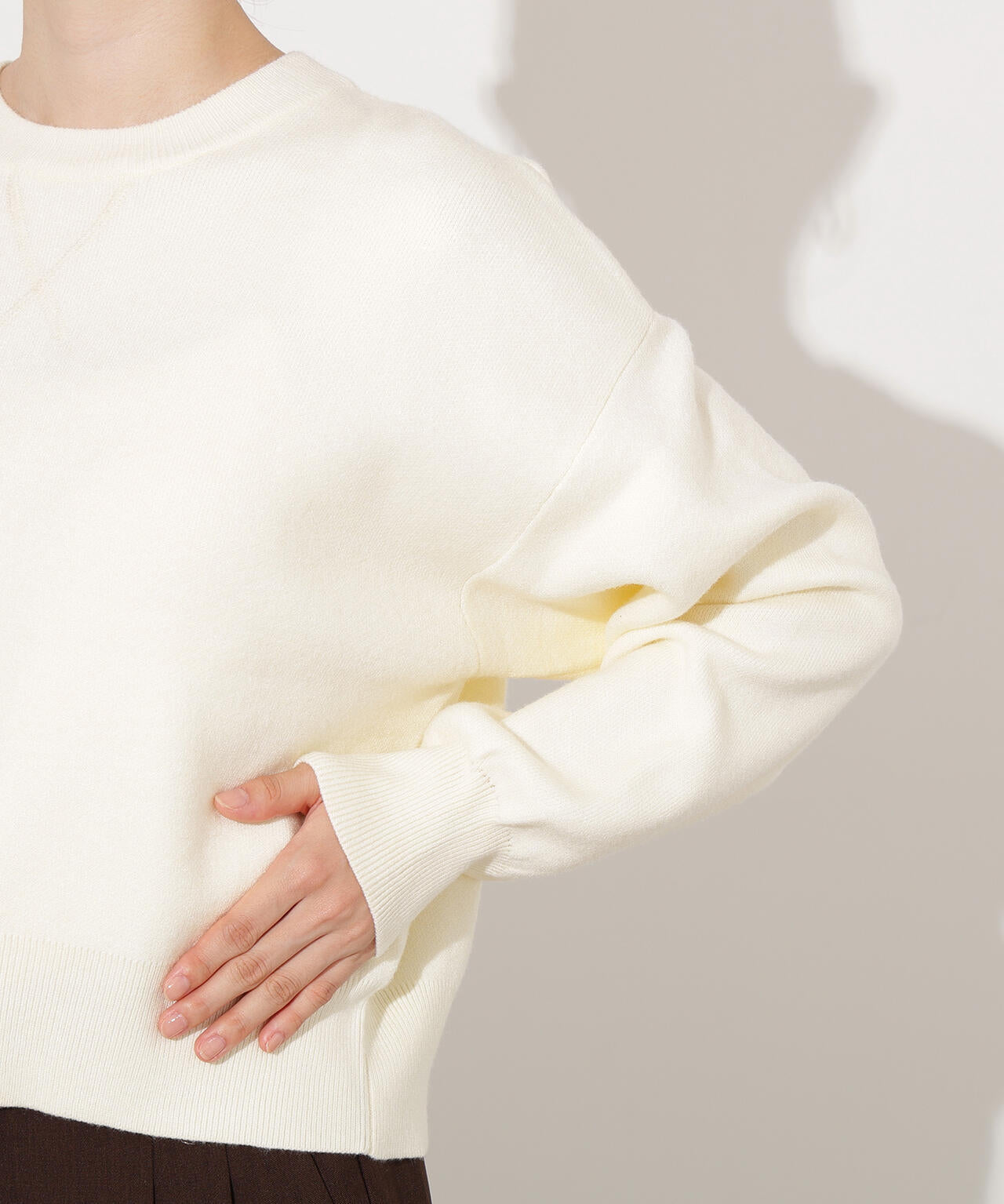 スウェットライクニットプルオーバー