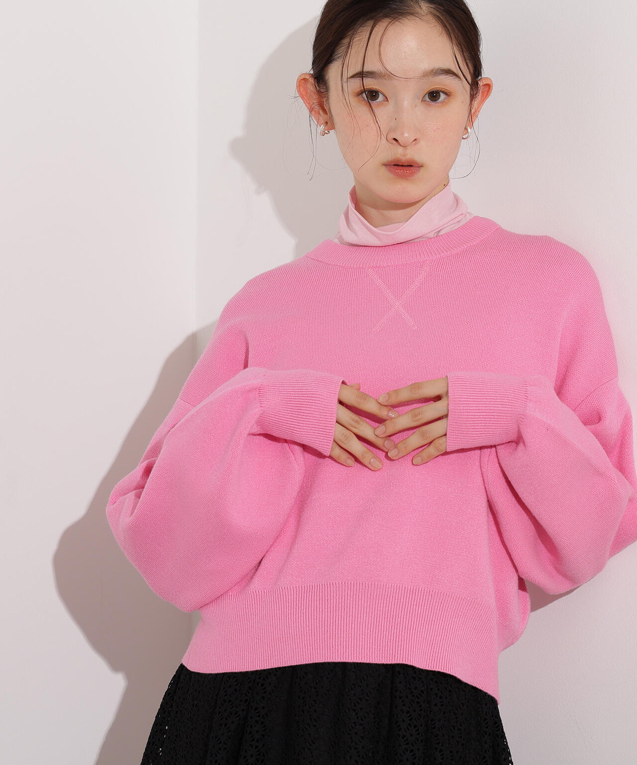 スウェットライクニットプルオーバー