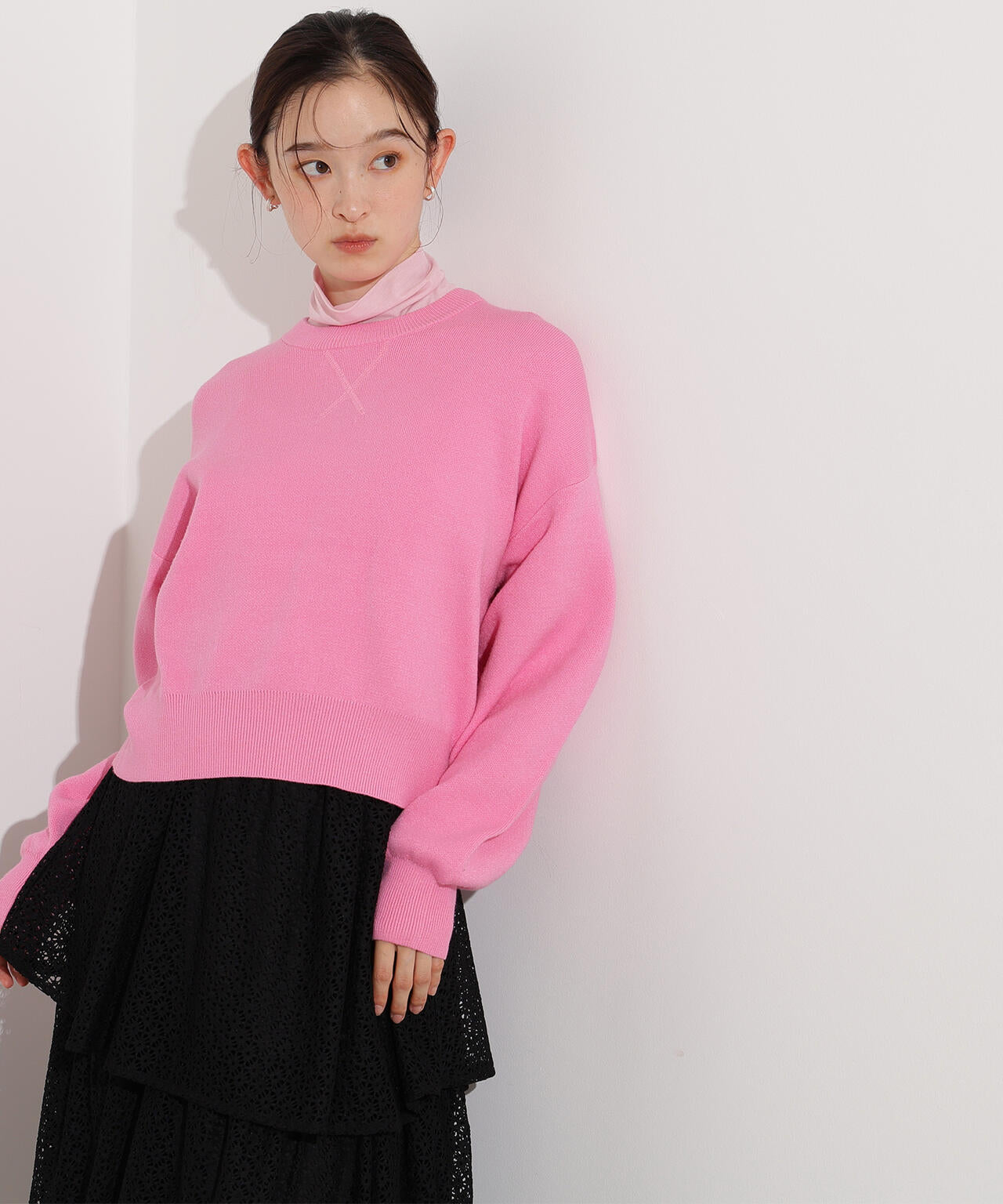 スウェットライクニットプルオーバー