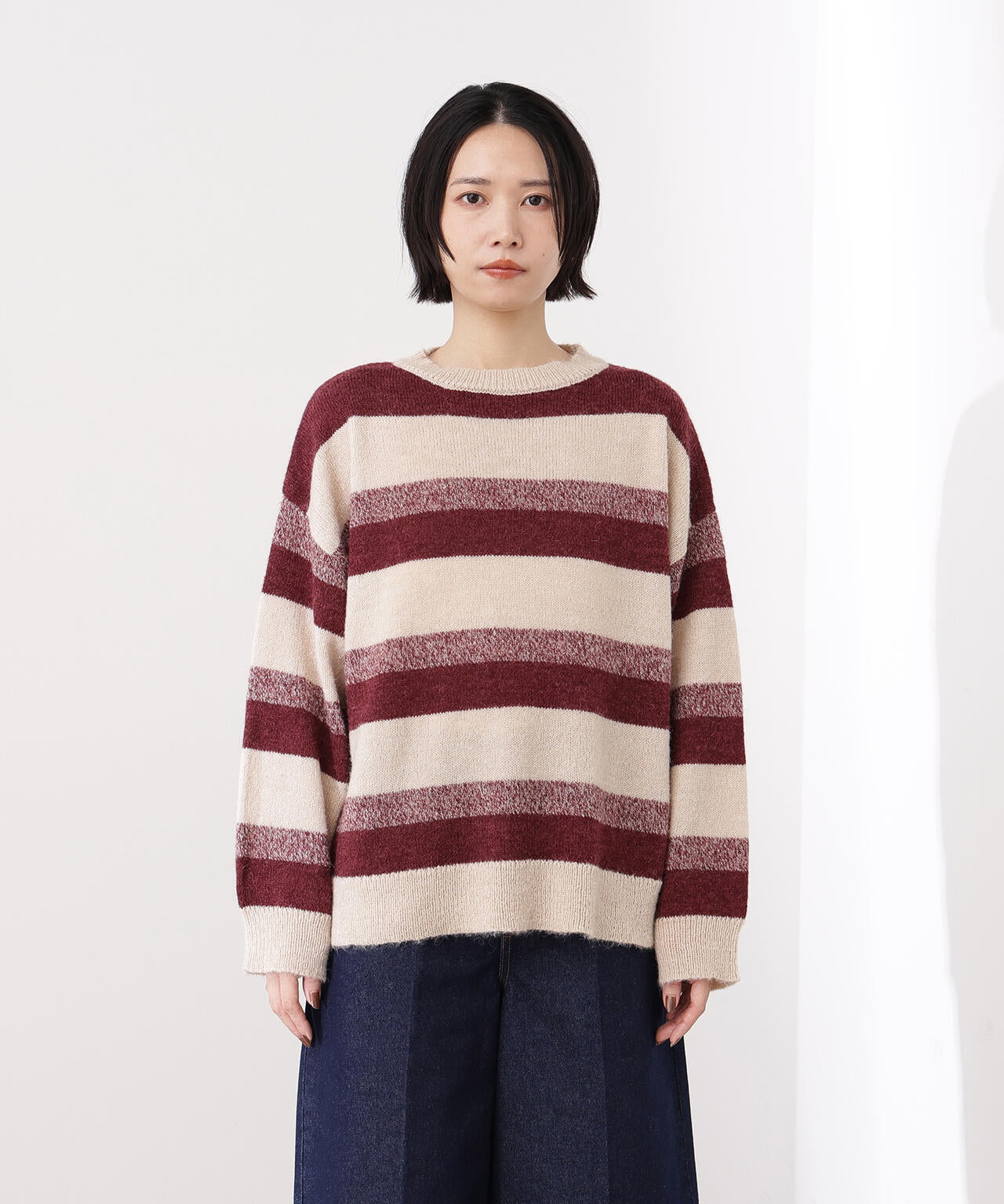 ヘアリーボーダーニット