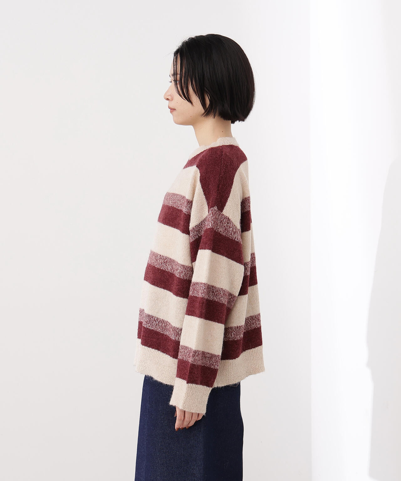 ヘアリーボーダーニット