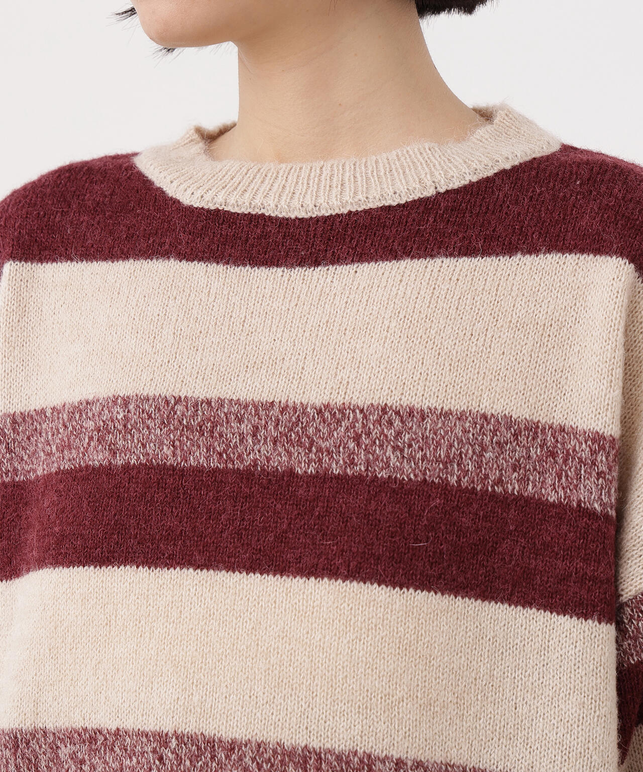 ヘアリーボーダーニット