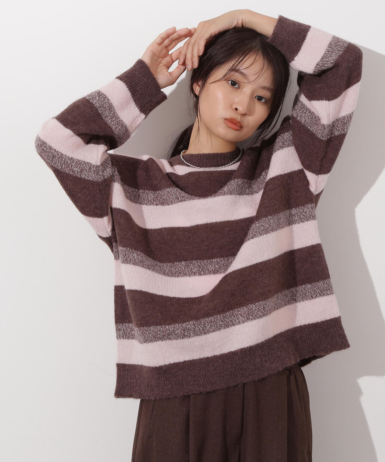 ヘアリーボーダーニット