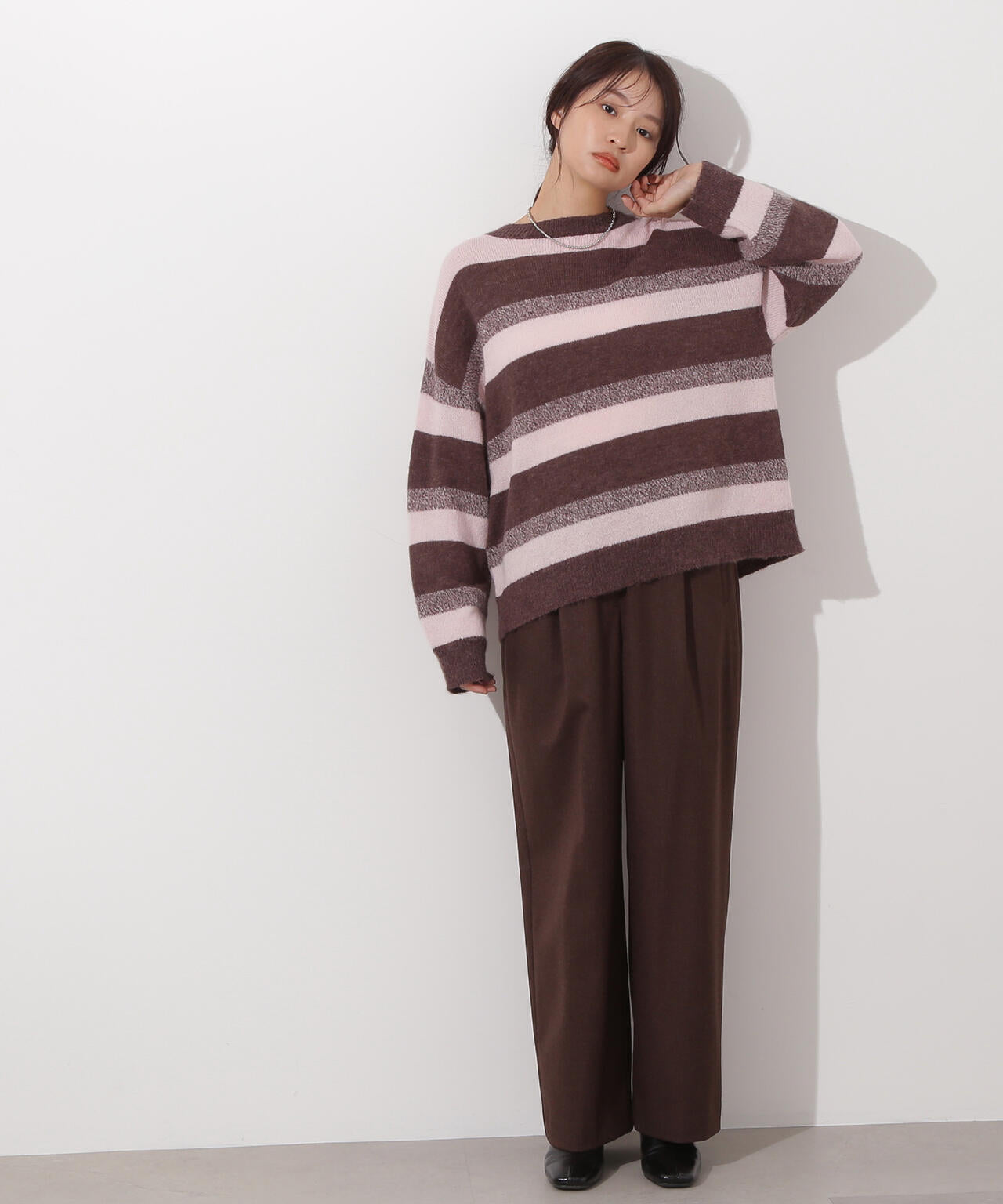 ヘアリーボーダーニット