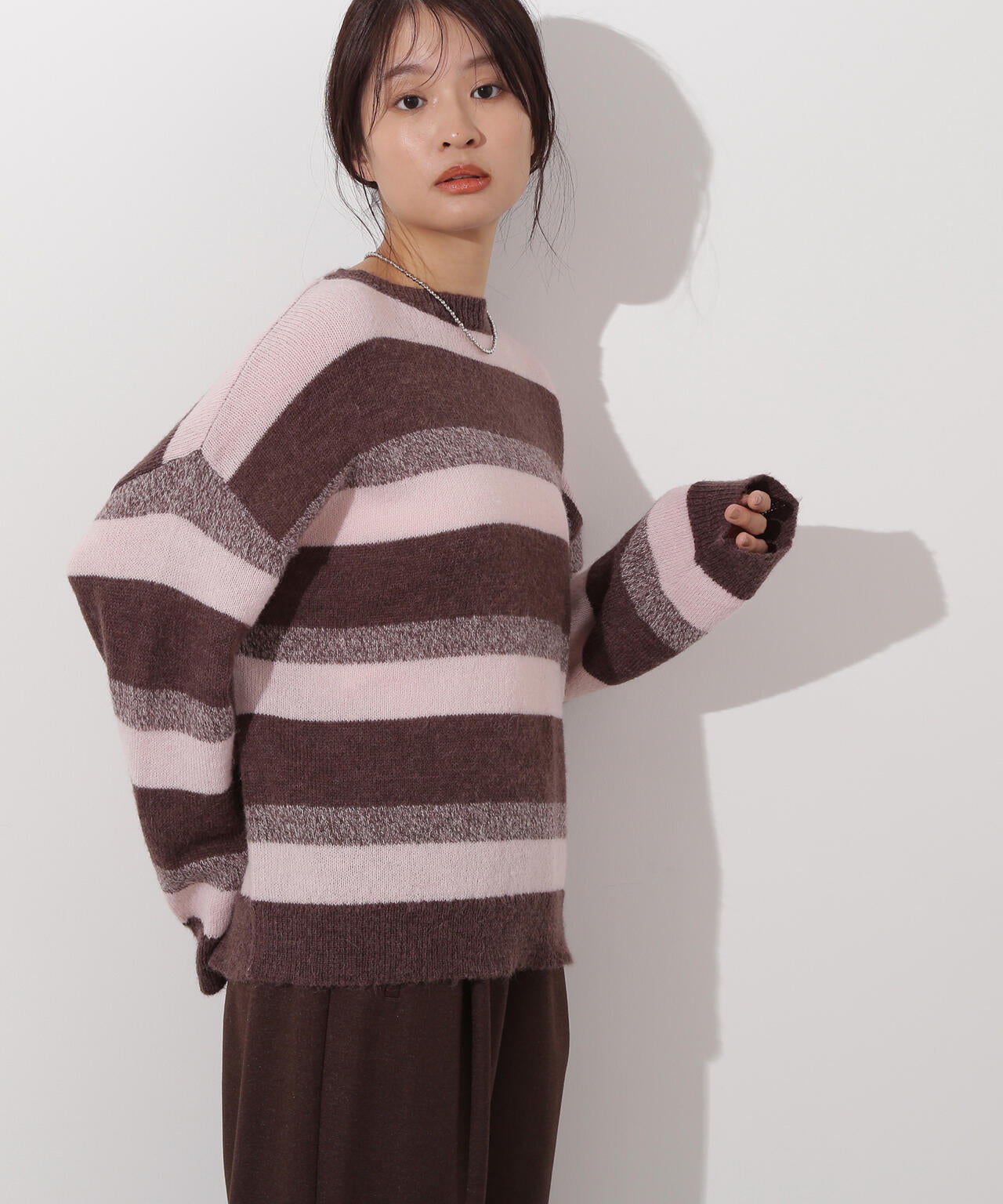 ヘアリーボーダーニット