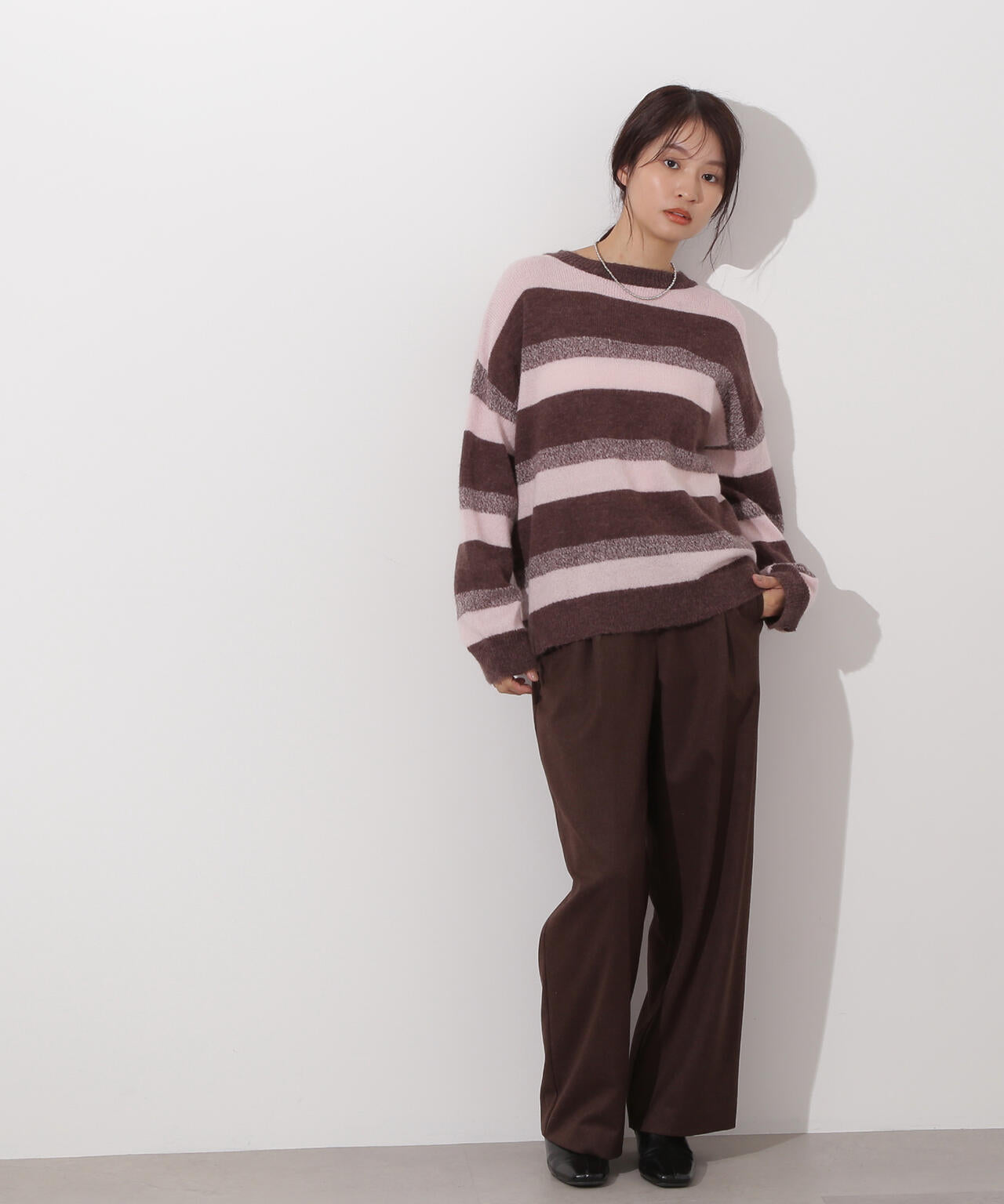 ヘアリーボーダーニット