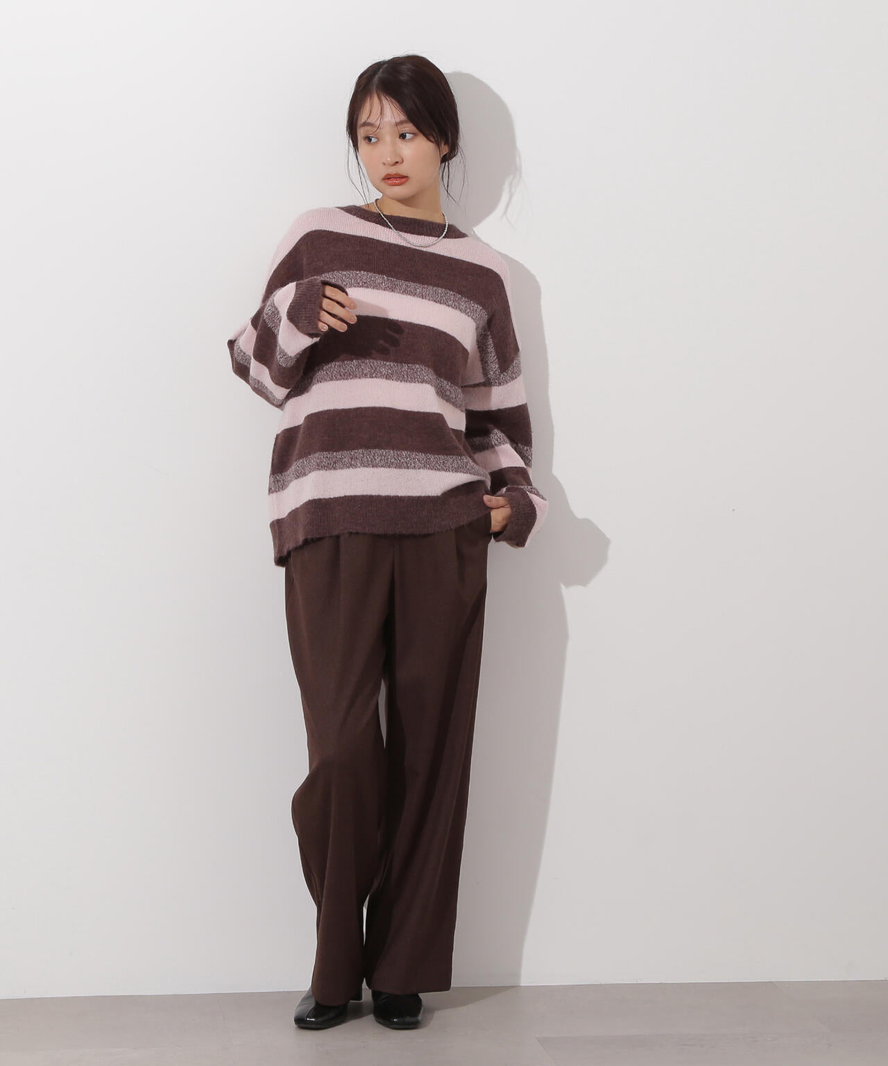 ヘアリーボーダーニット