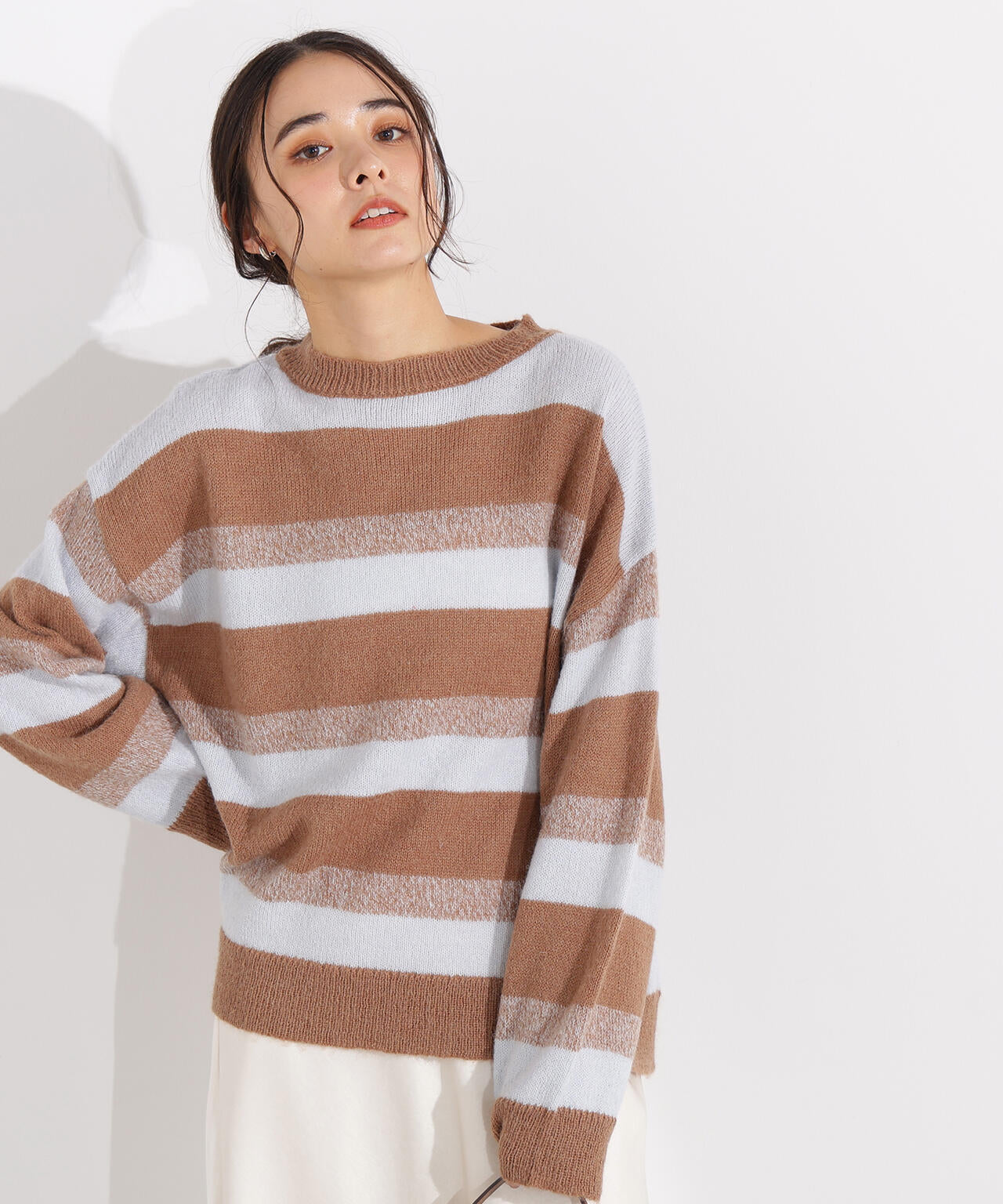 ヘアリーボーダーニット