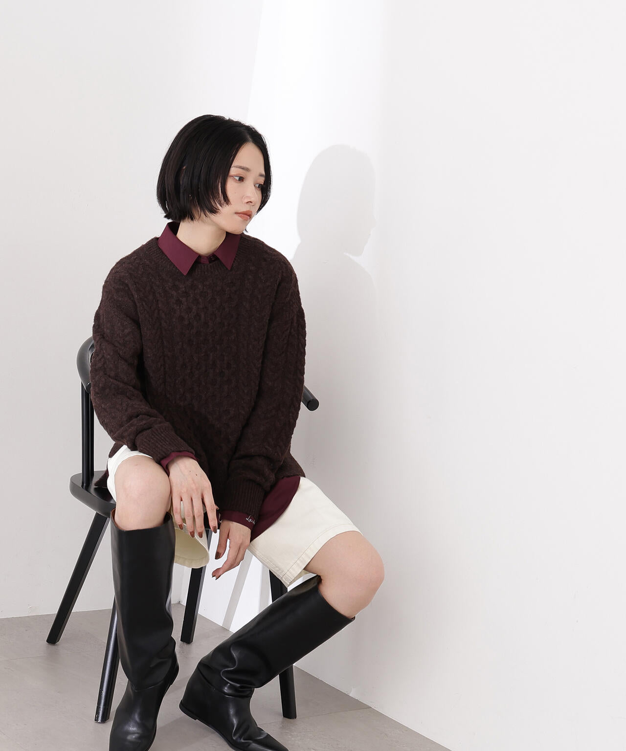 ベーシックケーブルニット