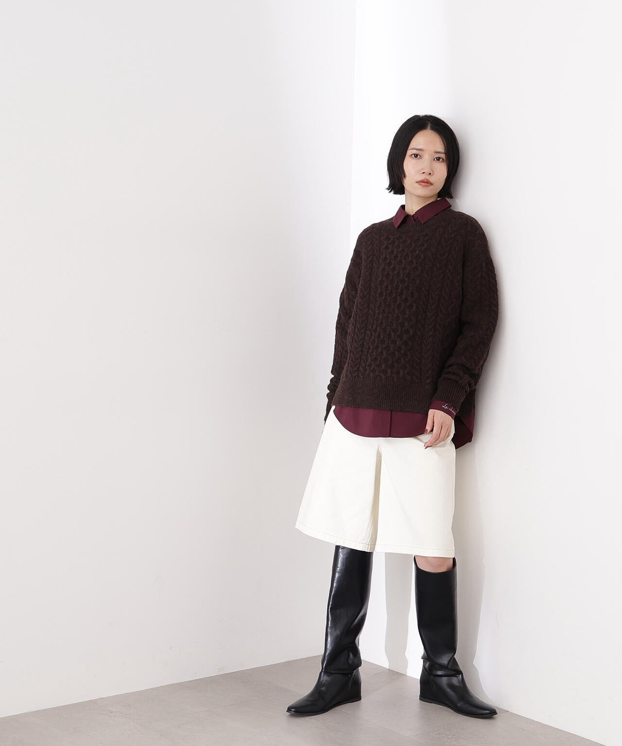 ベーシックケーブルニット