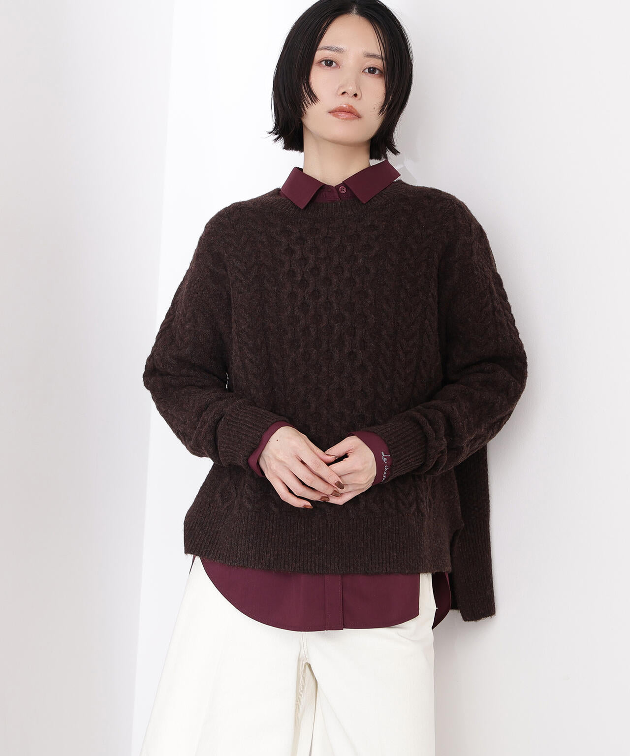 ベーシックケーブルニット