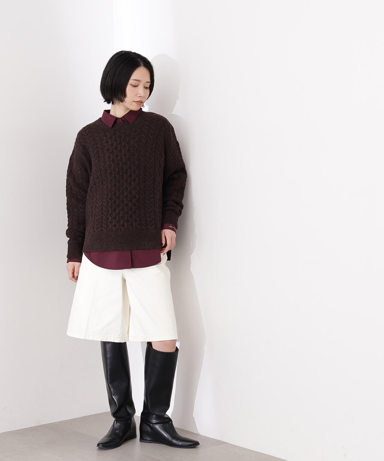 ベーシックケーブルニット