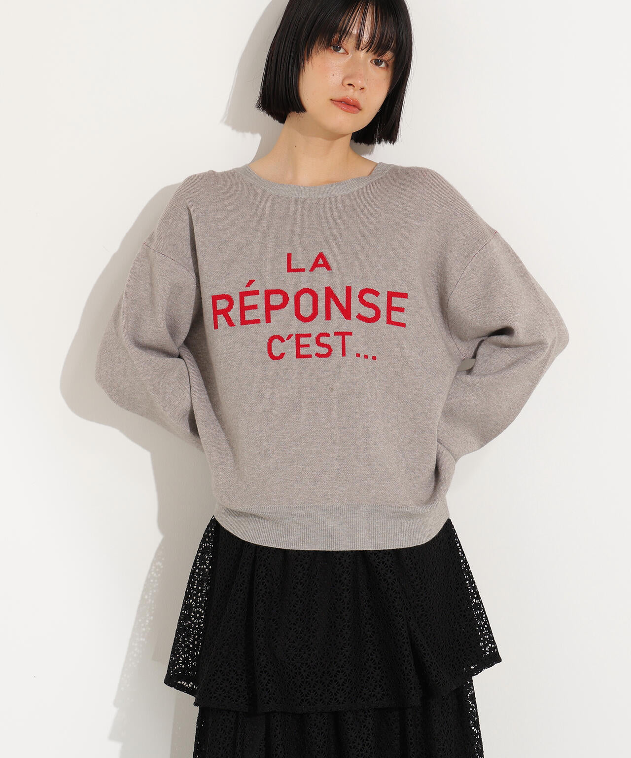 フレンチロゴジャガードニット