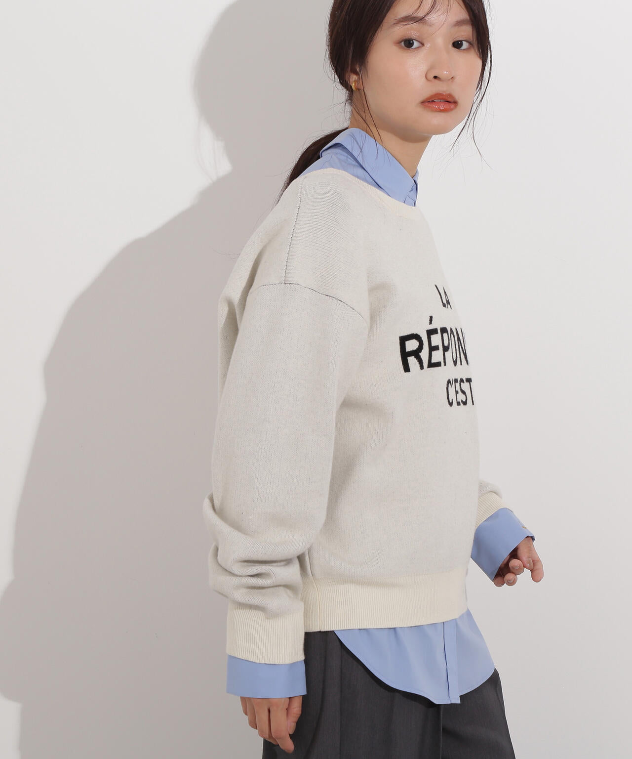 フレンチロゴジャガードニット