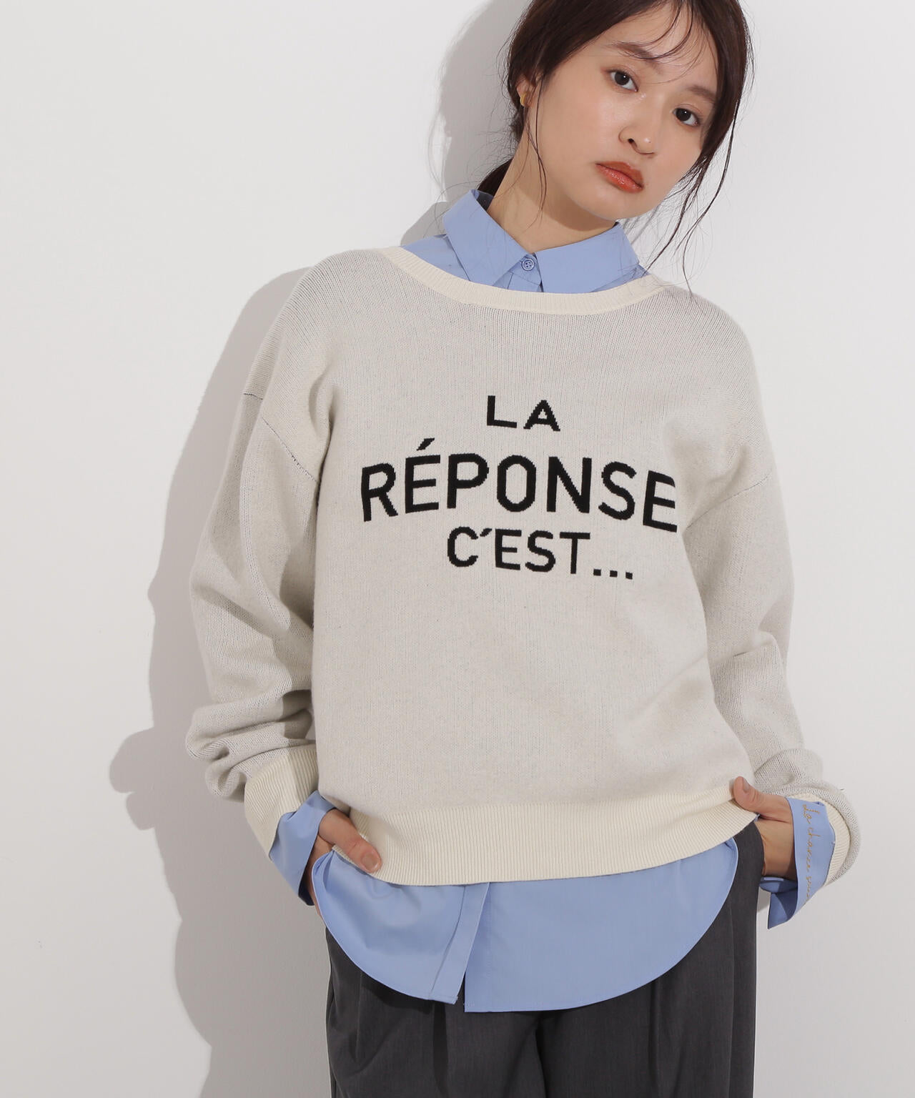 フレンチロゴジャガードニット