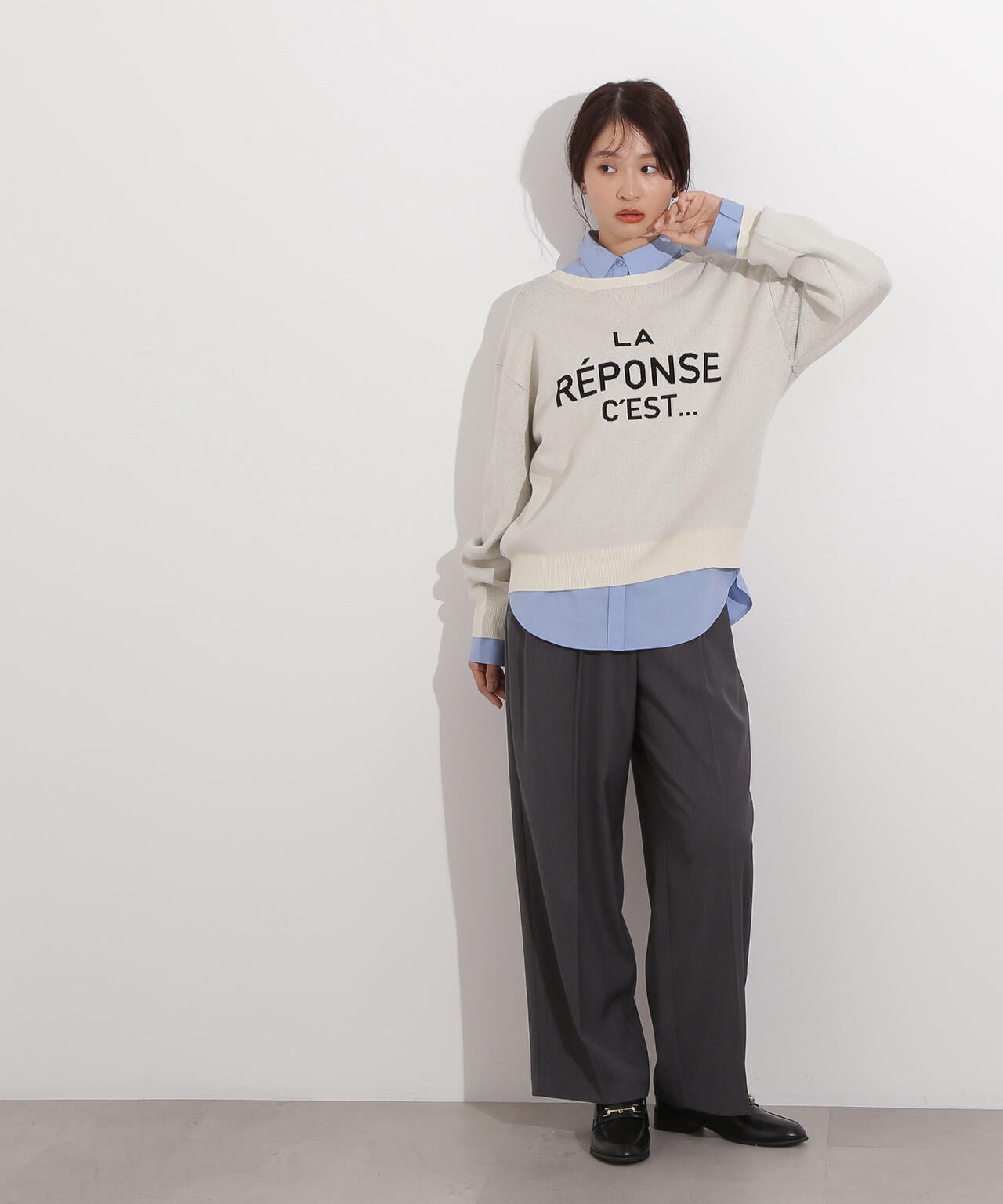 フレンチロゴジャガードニット