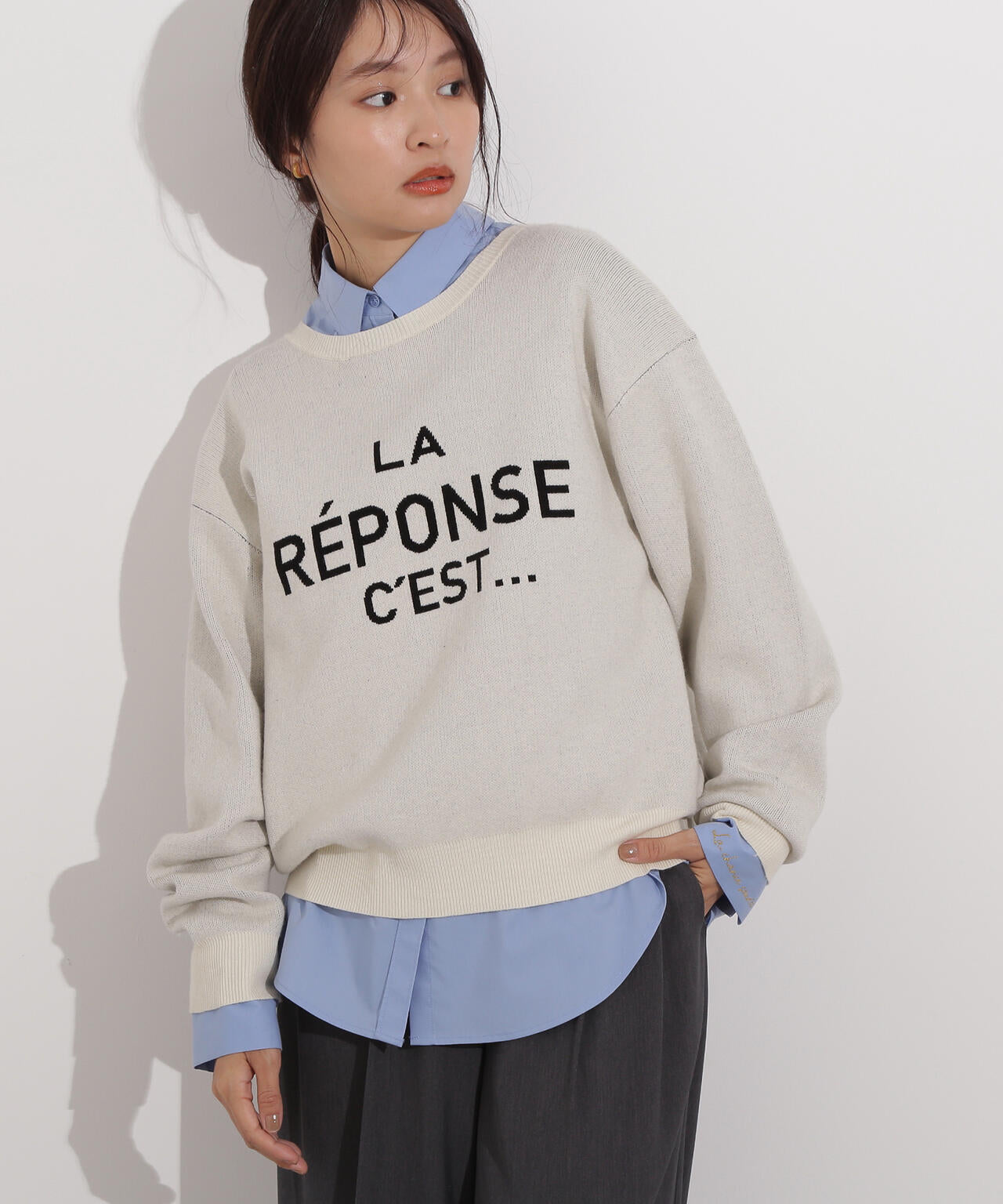 フレンチロゴジャガードニット