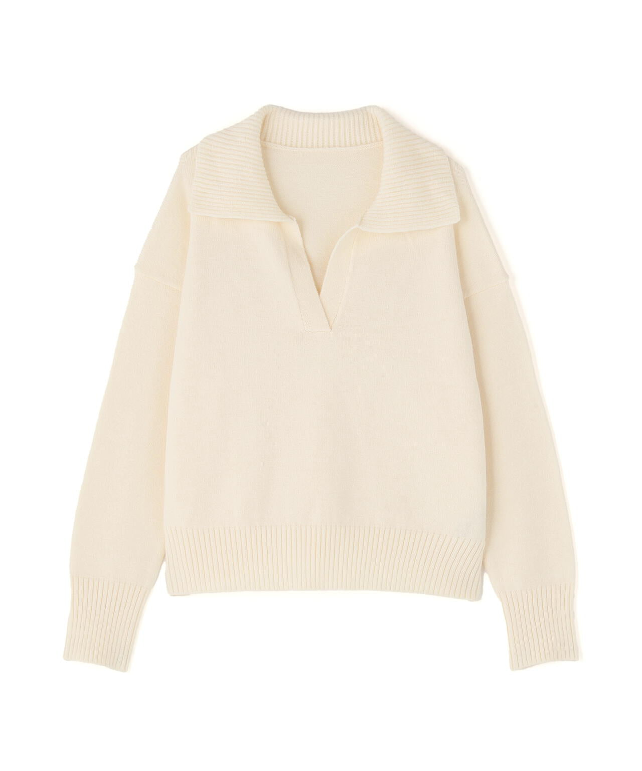 開襟ボクシーニット