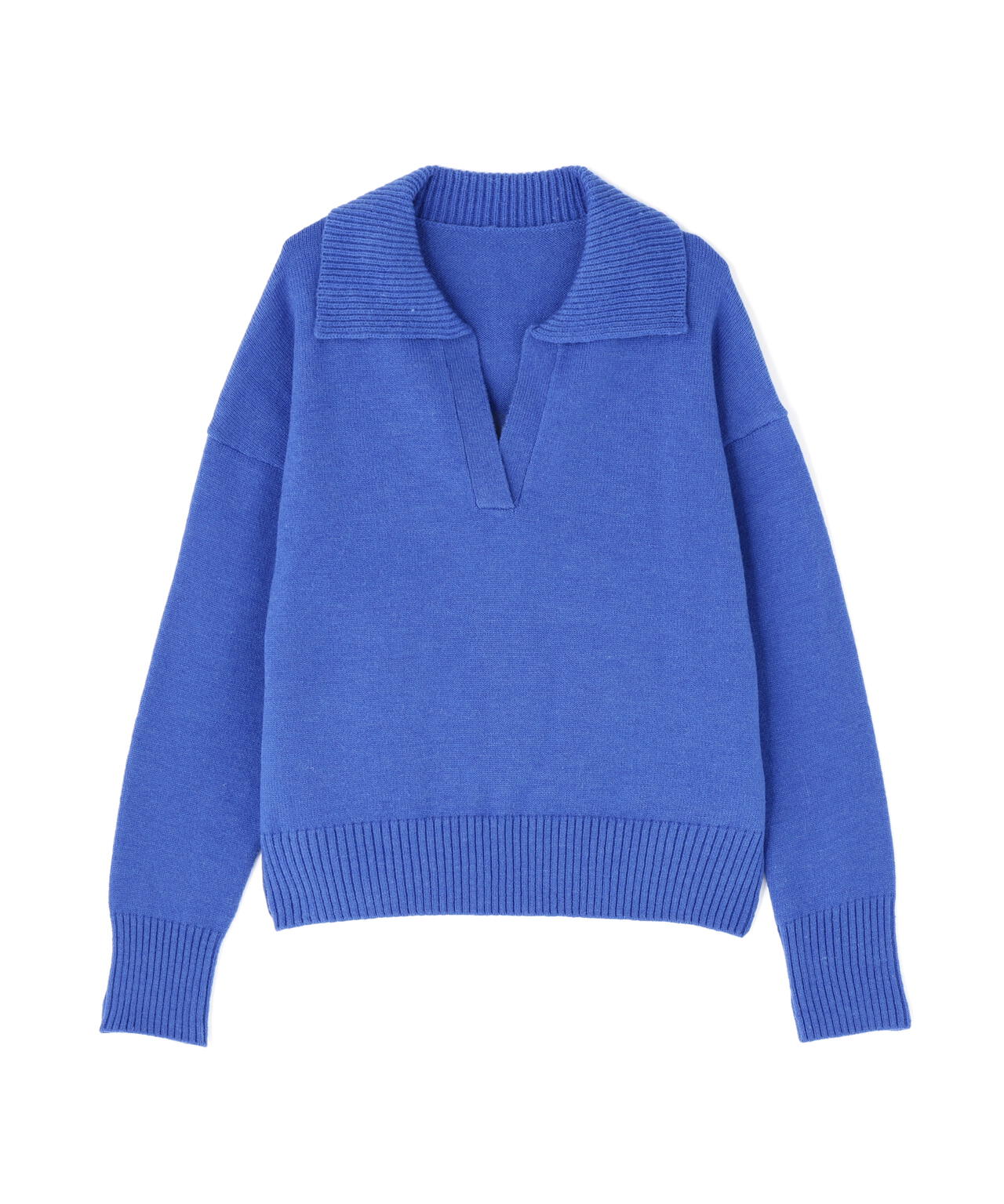 開襟ボクシーニット