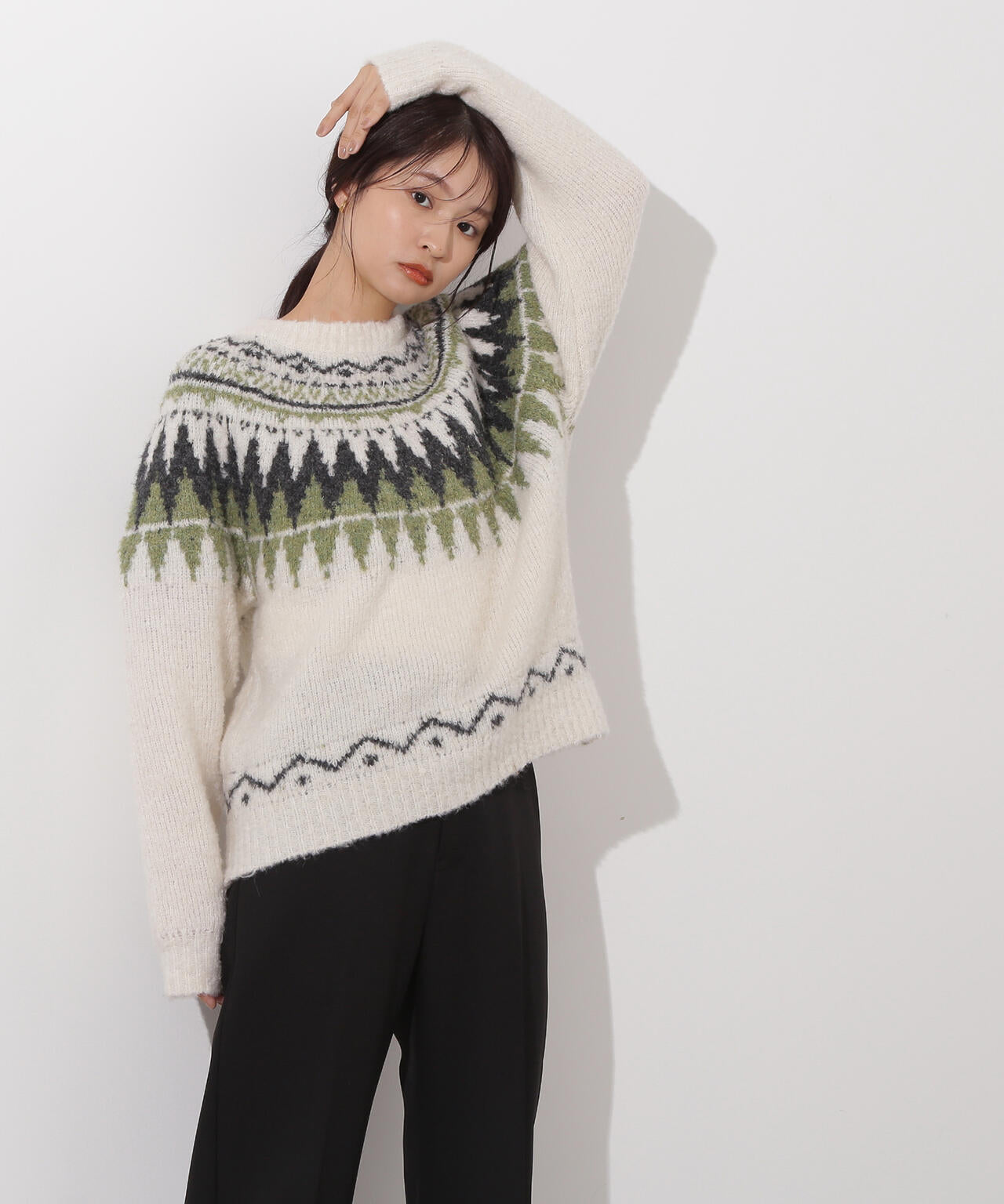 【岸本セシルさん着用】ノルディックニット