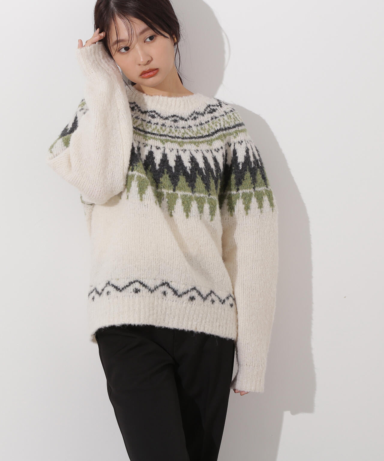 【岸本セシルさん着用】ノルディックニット