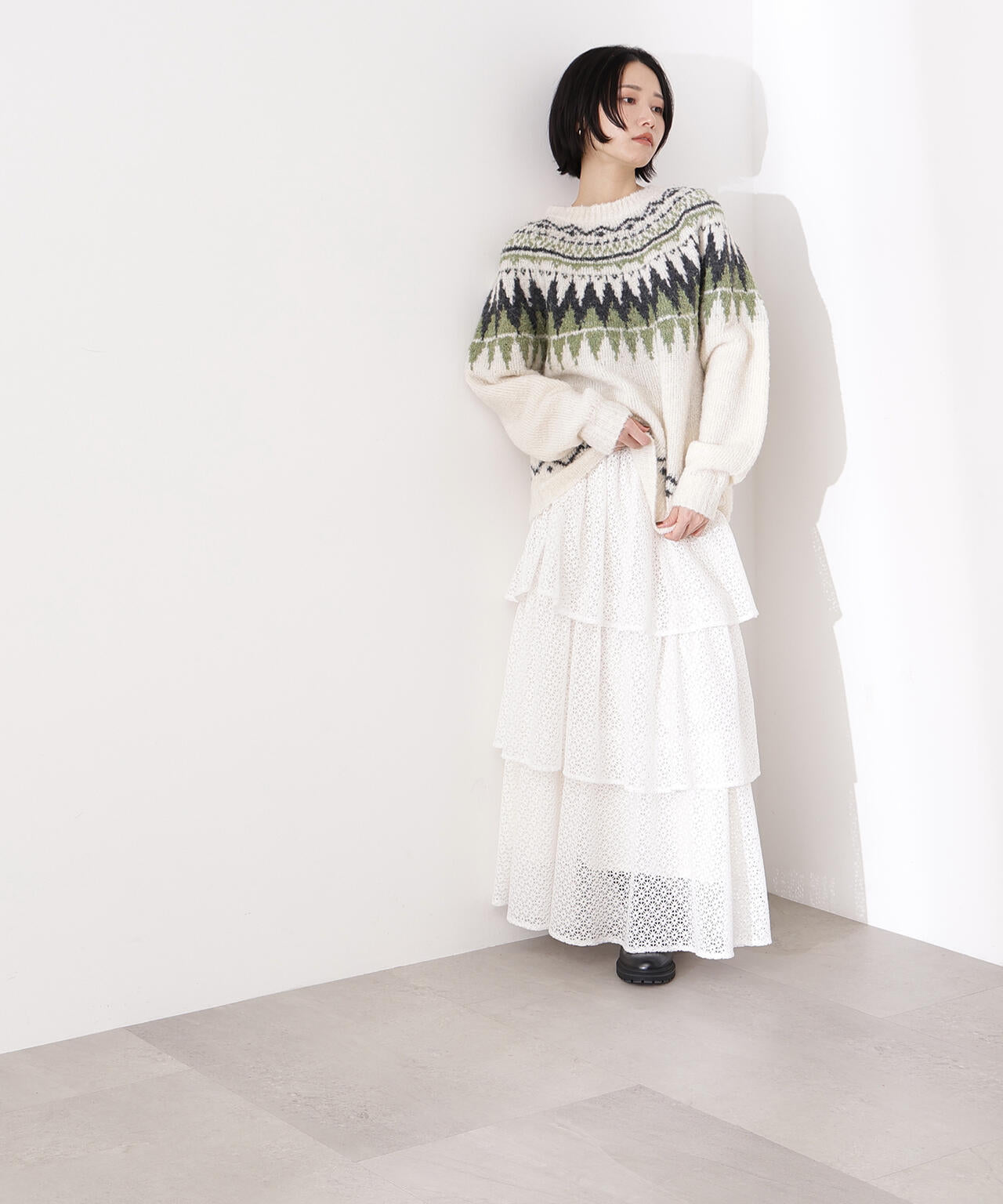 【岸本セシルさん着用】ノルディックニット