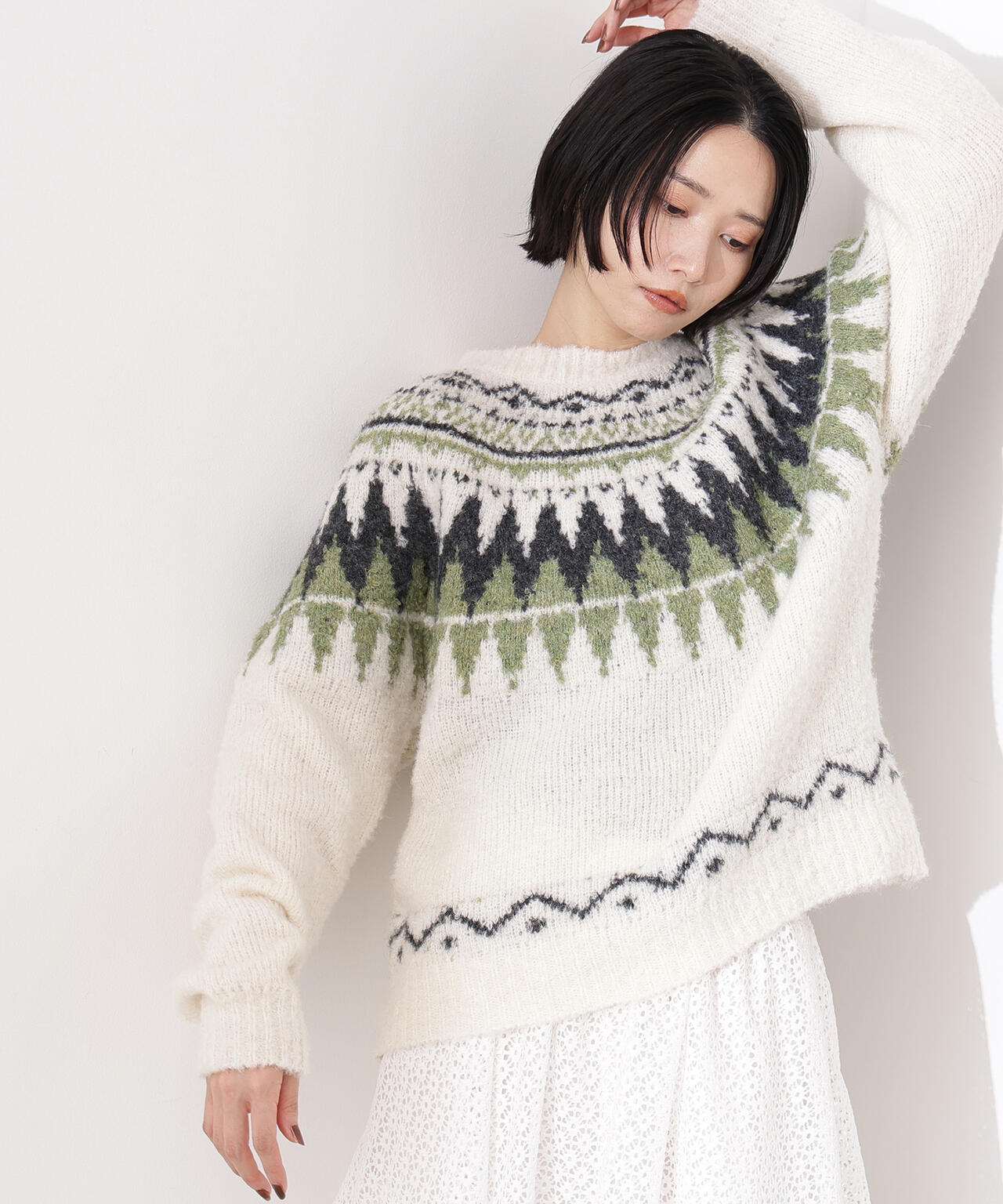 【岸本セシルさん着用】ノルディックニット