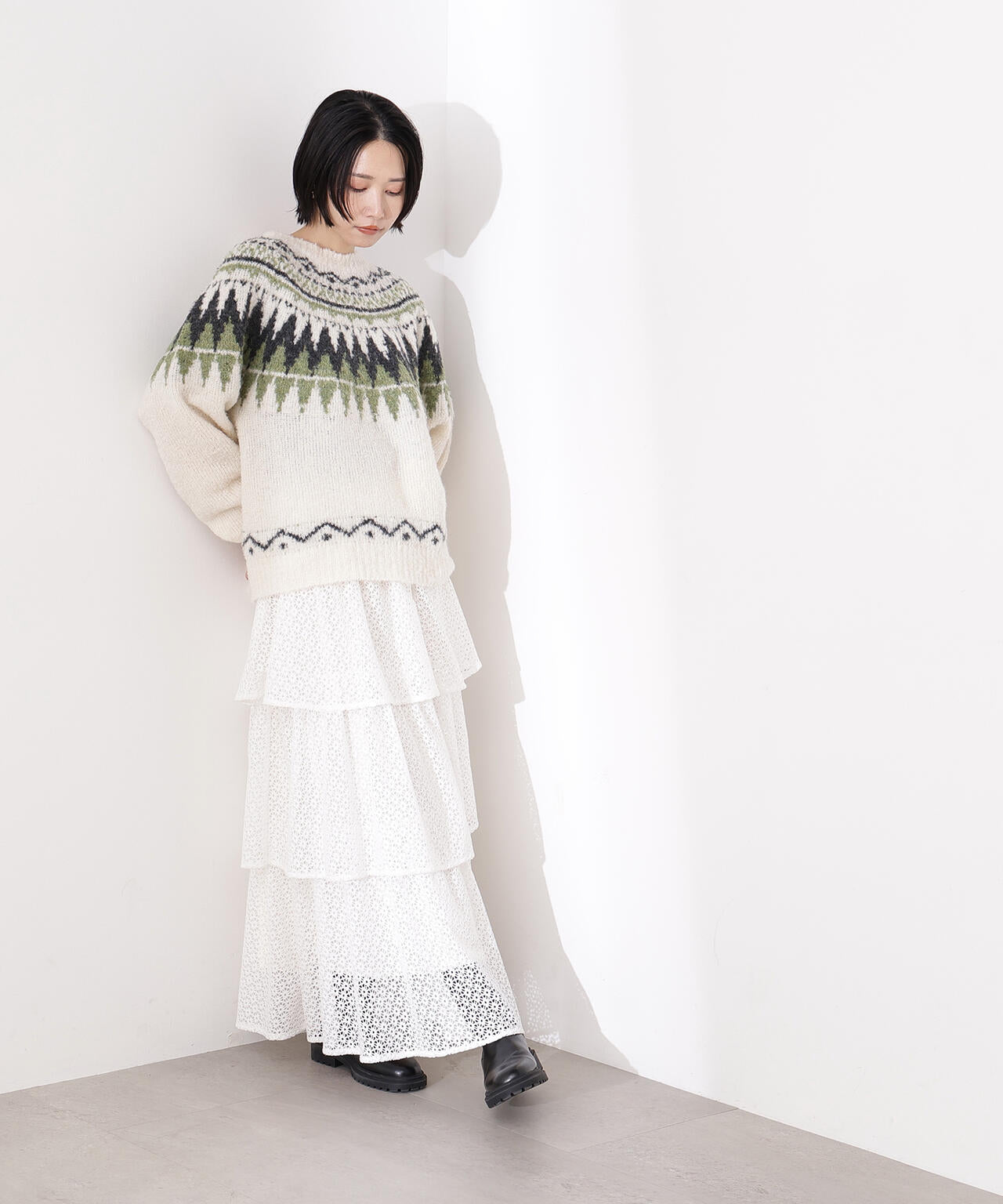 【岸本セシルさん着用】ノルディックニット