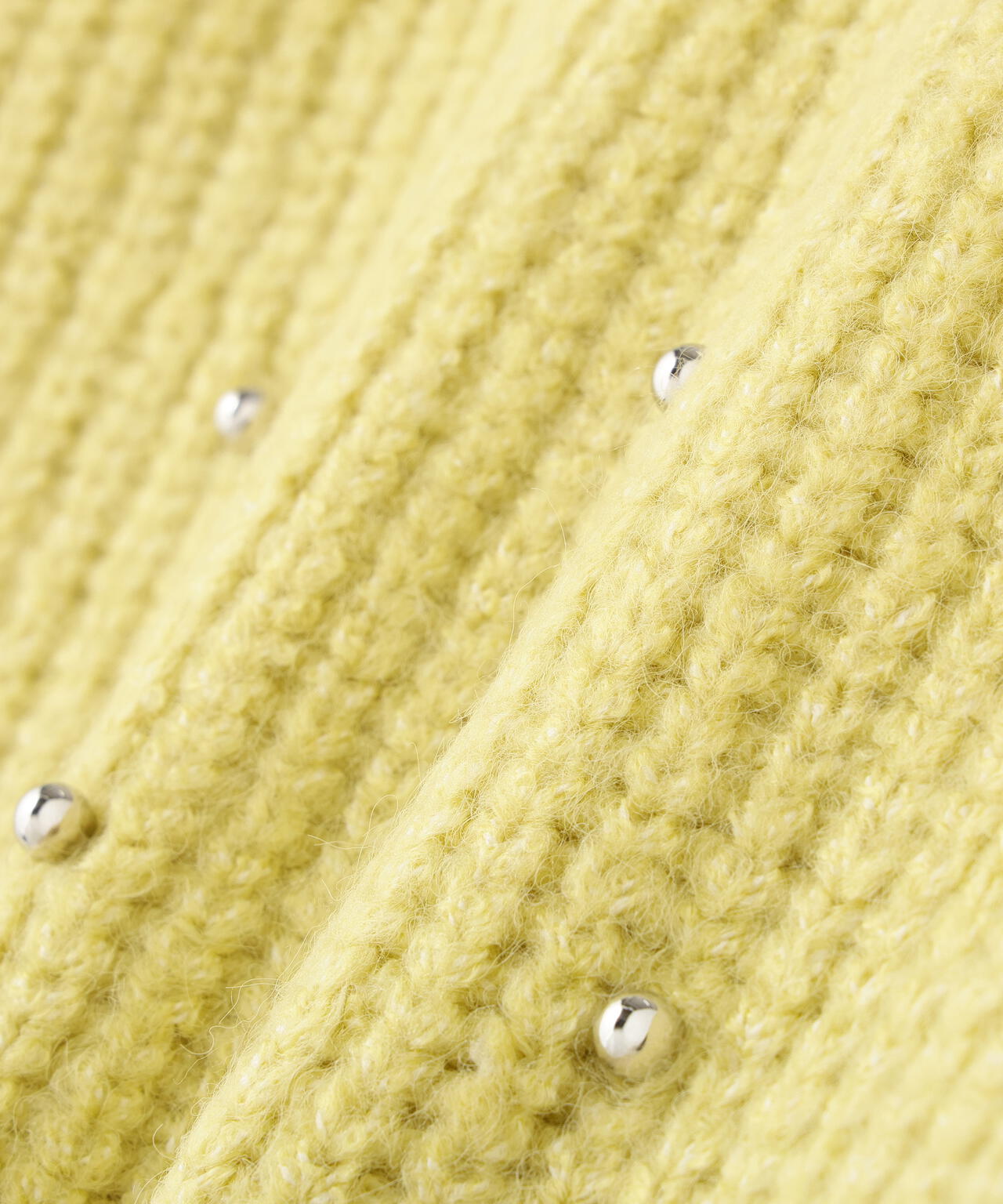 スタッズ畦ニット