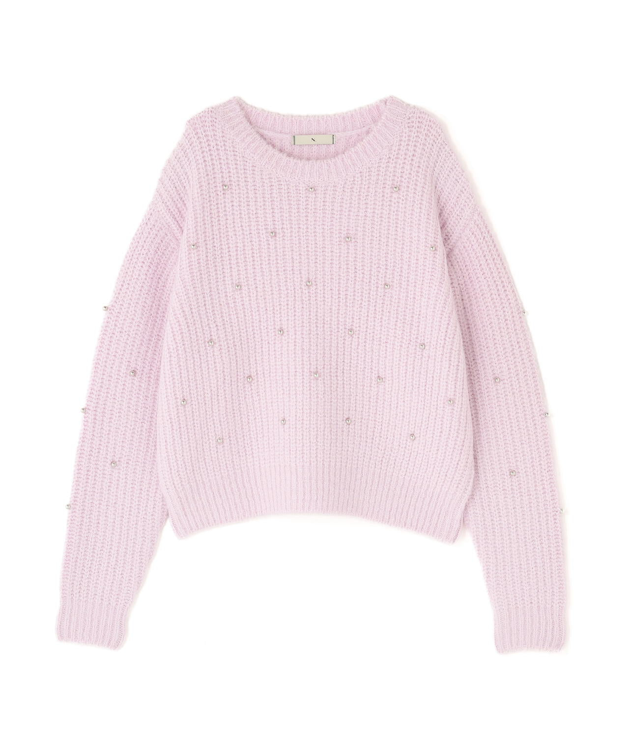 スタッズ畦ニット