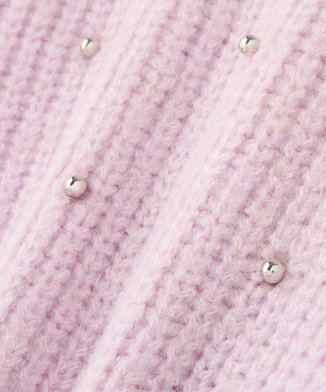 スタッズ畦ニット