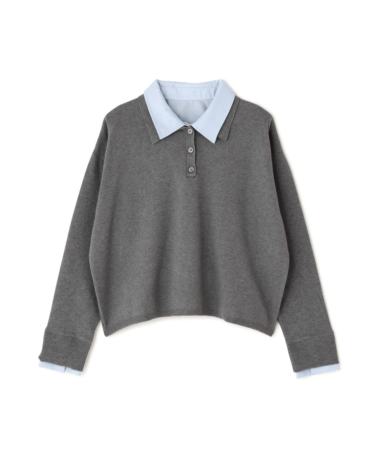 シャツレイヤードニット