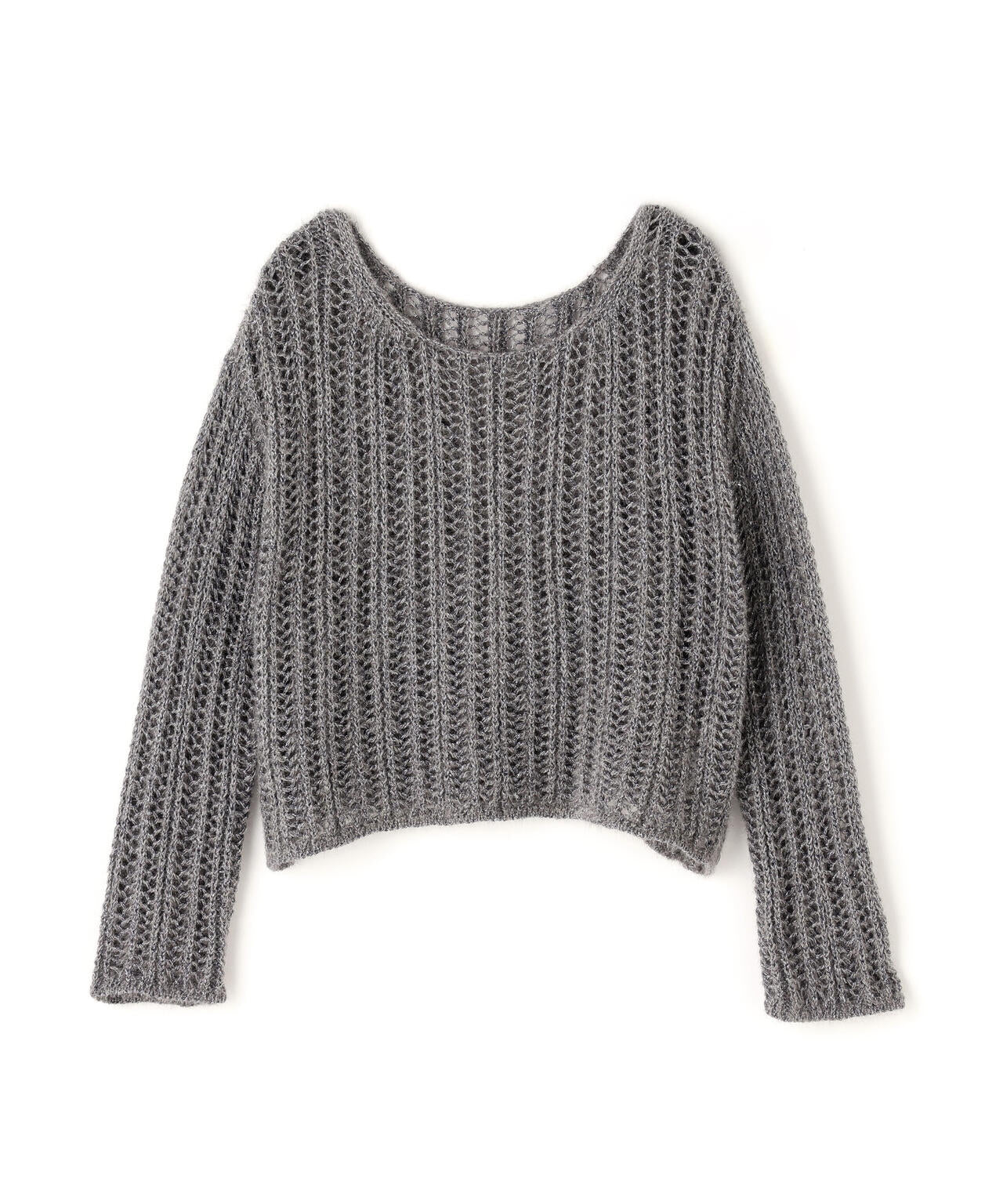 【小室安未さん着用】クロップド透かし編みニット