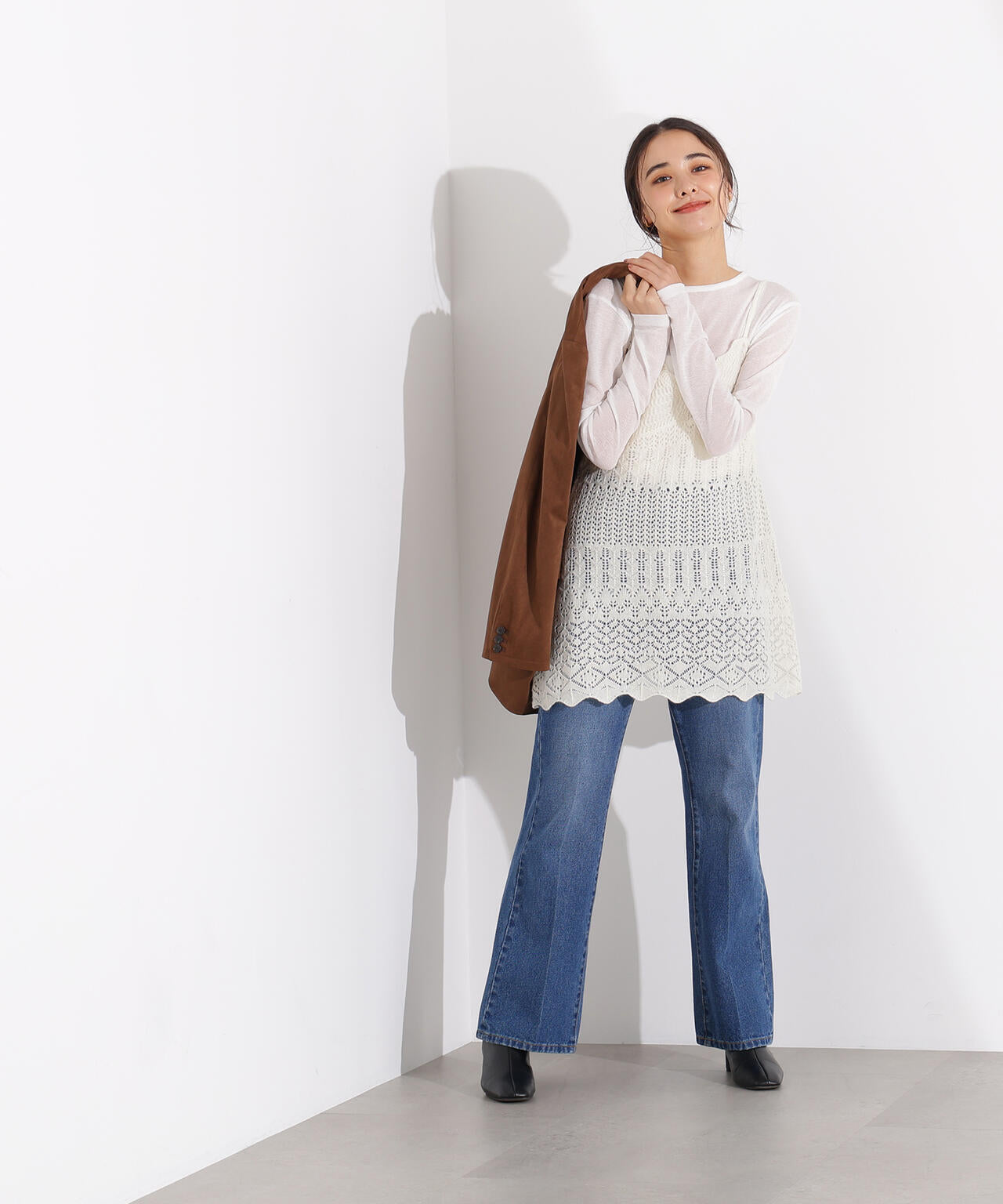 カギアミ風ヘアリーニットビスチェ