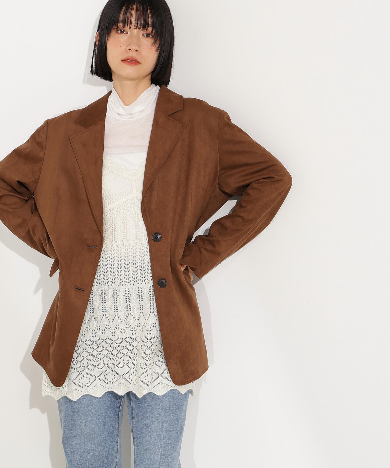 カギアミ風ヘアリーニットビスチェ