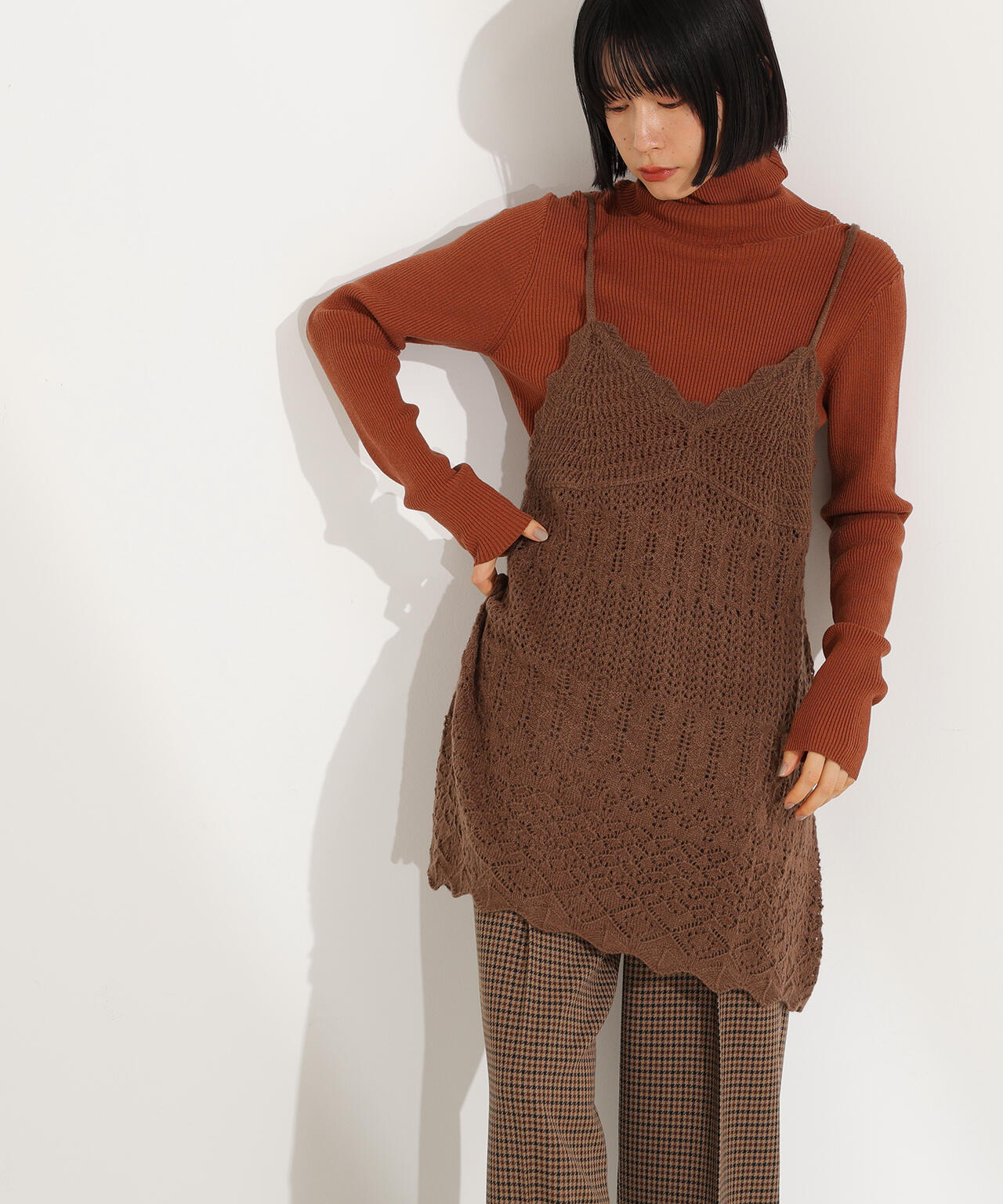 カギアミ風ヘアリーニットビスチェ