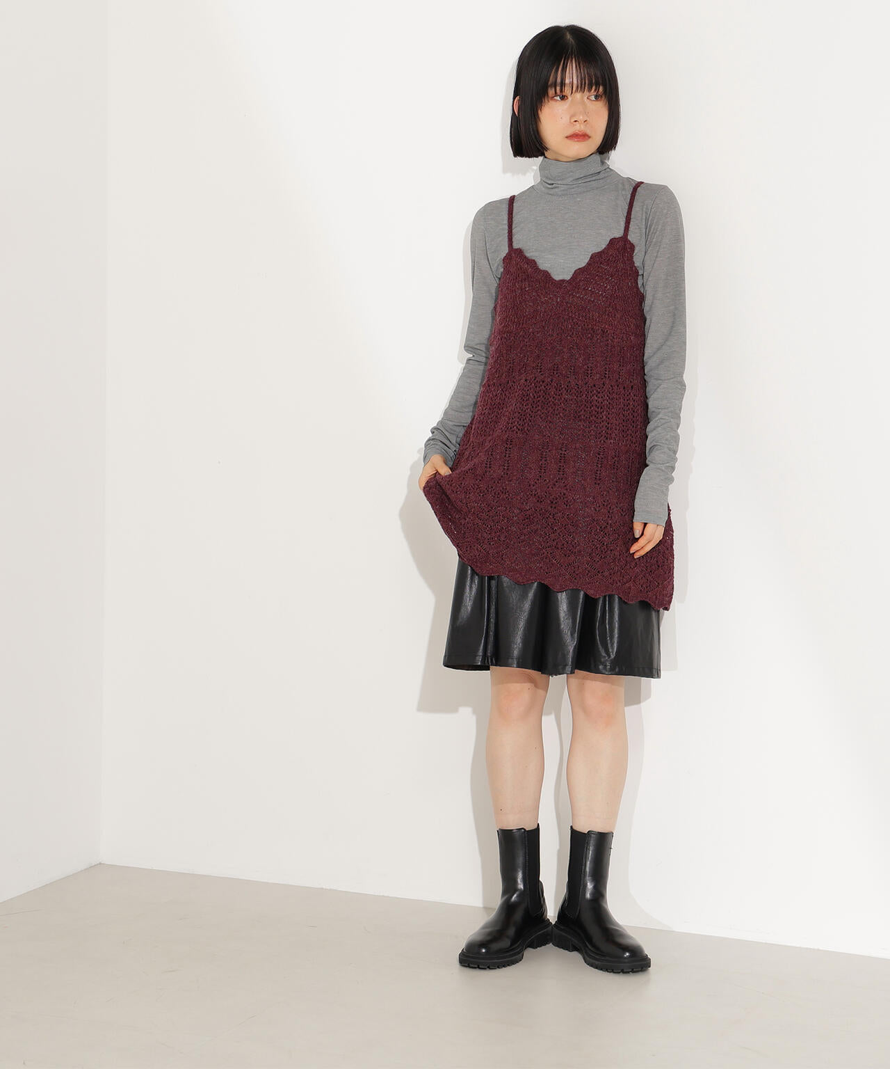 カギアミ風ヘアリーニットビスチェ