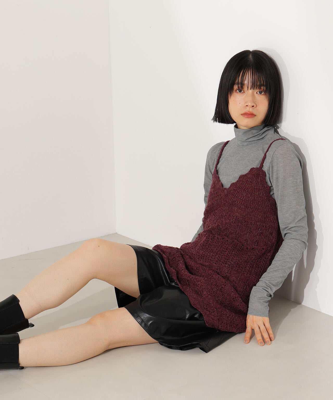 カギアミ風ヘアリーニットビスチェ