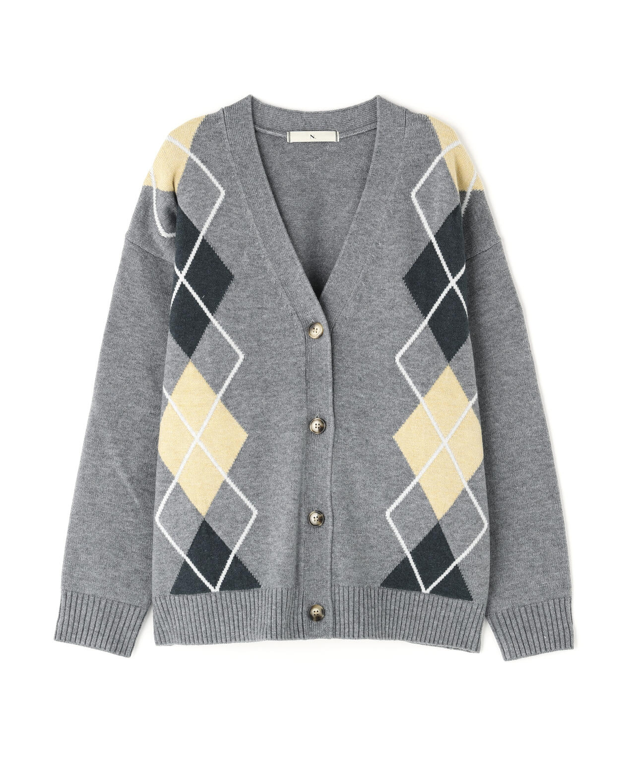 【岸本セシルさん着用】アーガイルニットカーディガン