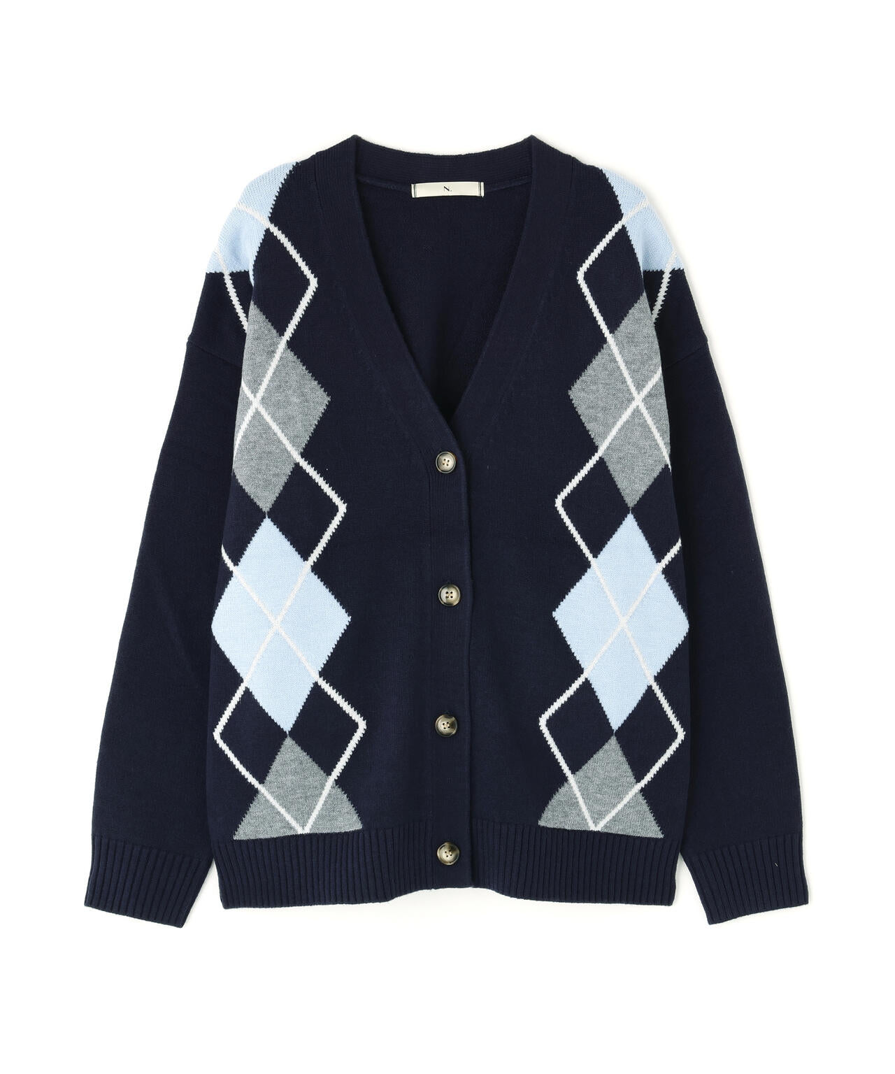 【岸本セシルさん着用】アーガイルニットカーディガン