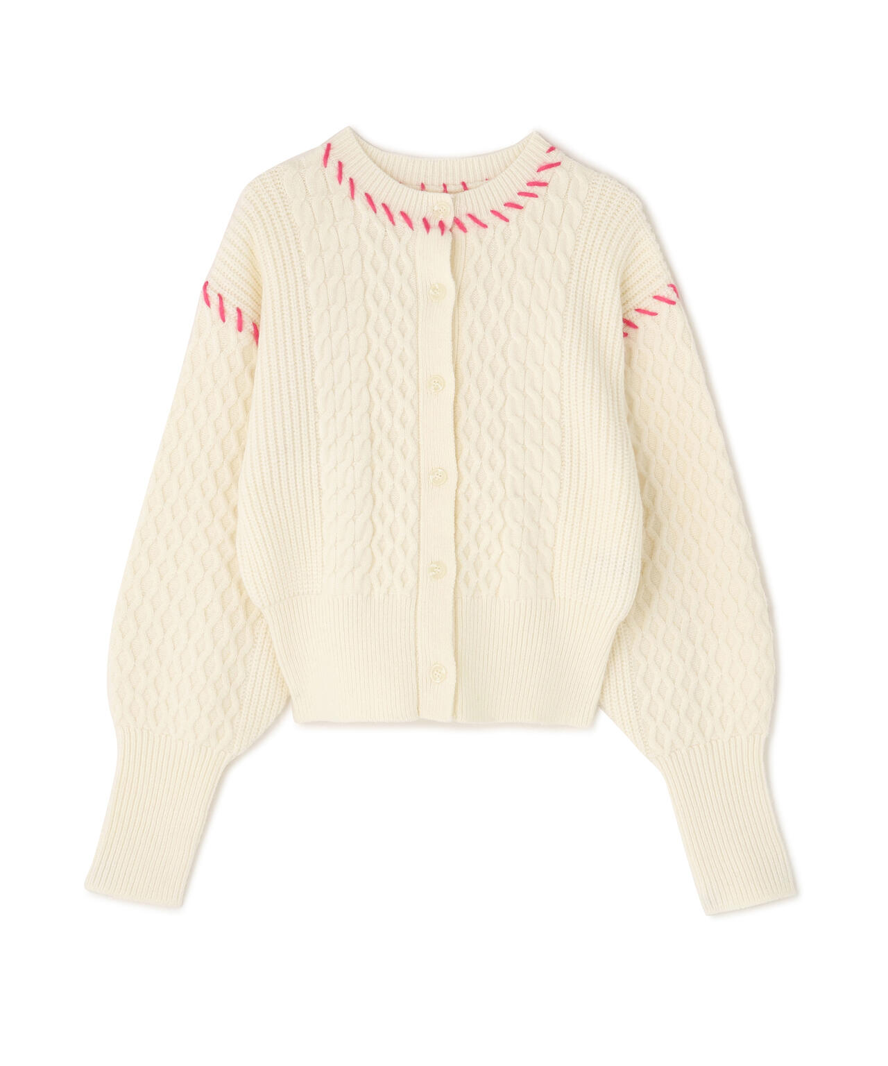 【岸本セシルさん着用】ケーブルステッチカーディガン